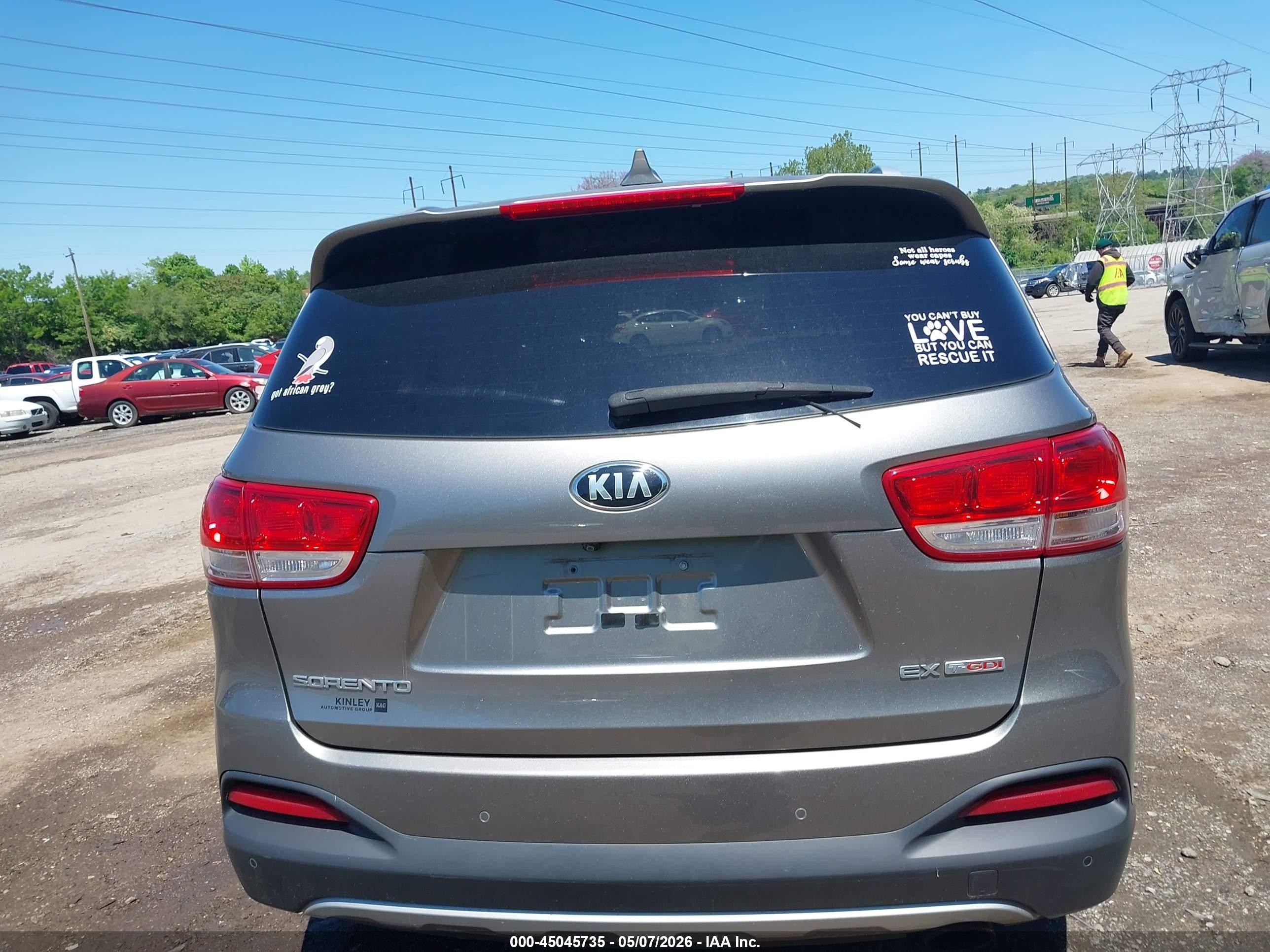 2016 Kia Sorento 2.0t Ex Gray vin: 5XYPHDA18GG030633