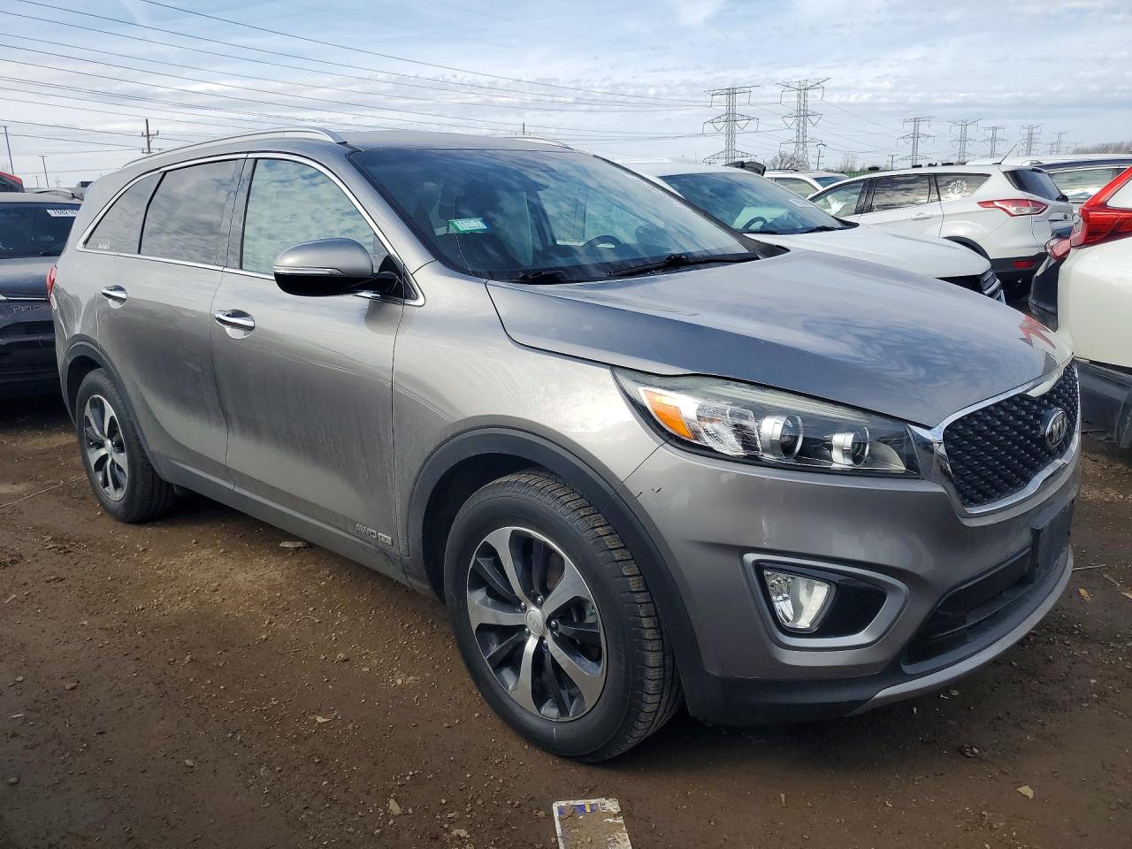 2017 Kia Sorento Ex V6 Silver vin: 5XYPHDA50HG243368