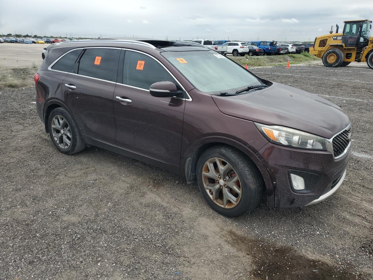 2016 Kia Sorento Sx V6 Burgundy vin: 5XYPK4A51GG006419 Damage: Right Rear Door, Dent(S) W/ Paint Dmg, 4 To 5 Inches