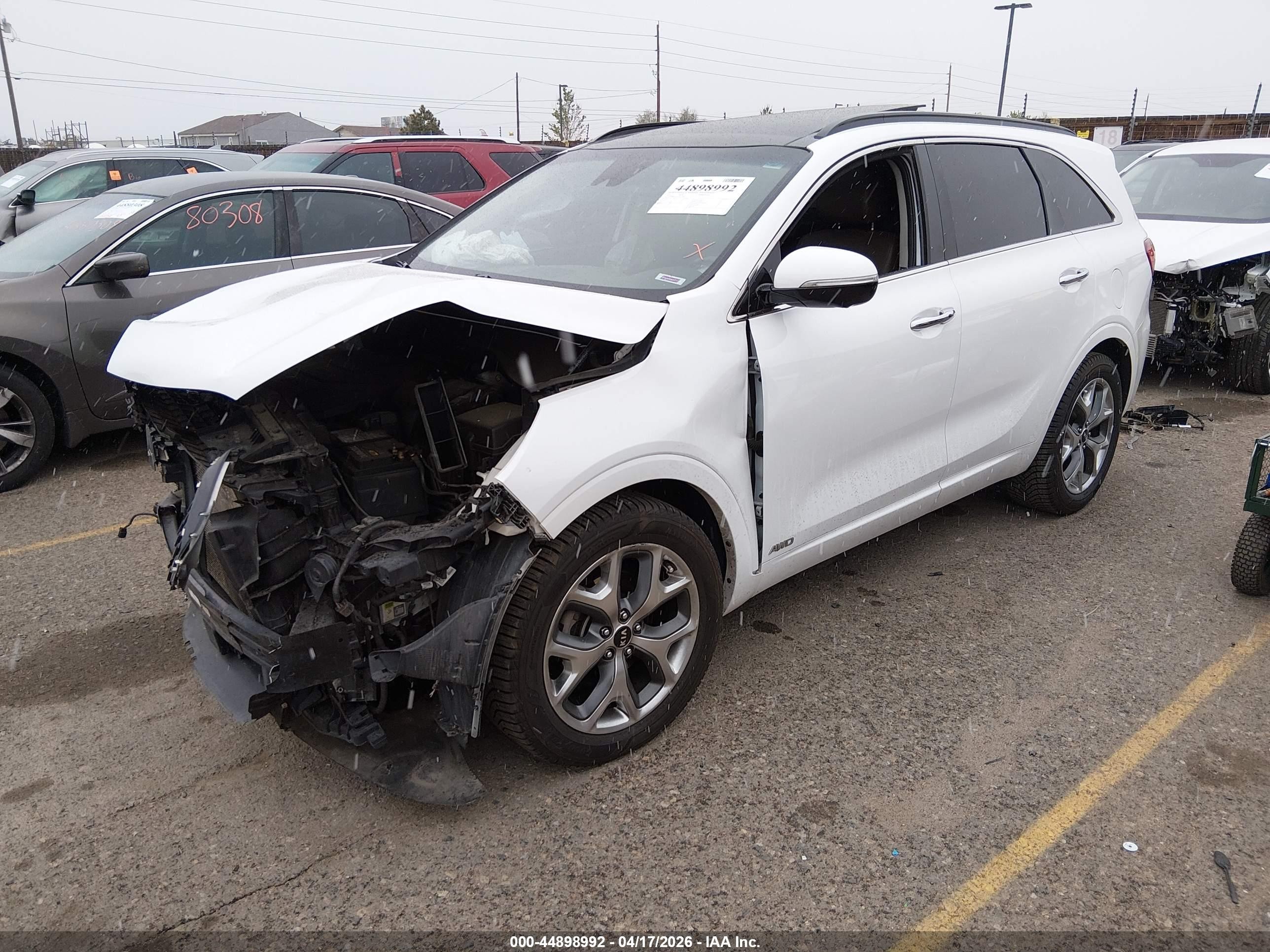 2020 Kia Sorento 3.3l Sx White vin: 5XYPKDA53LG655455