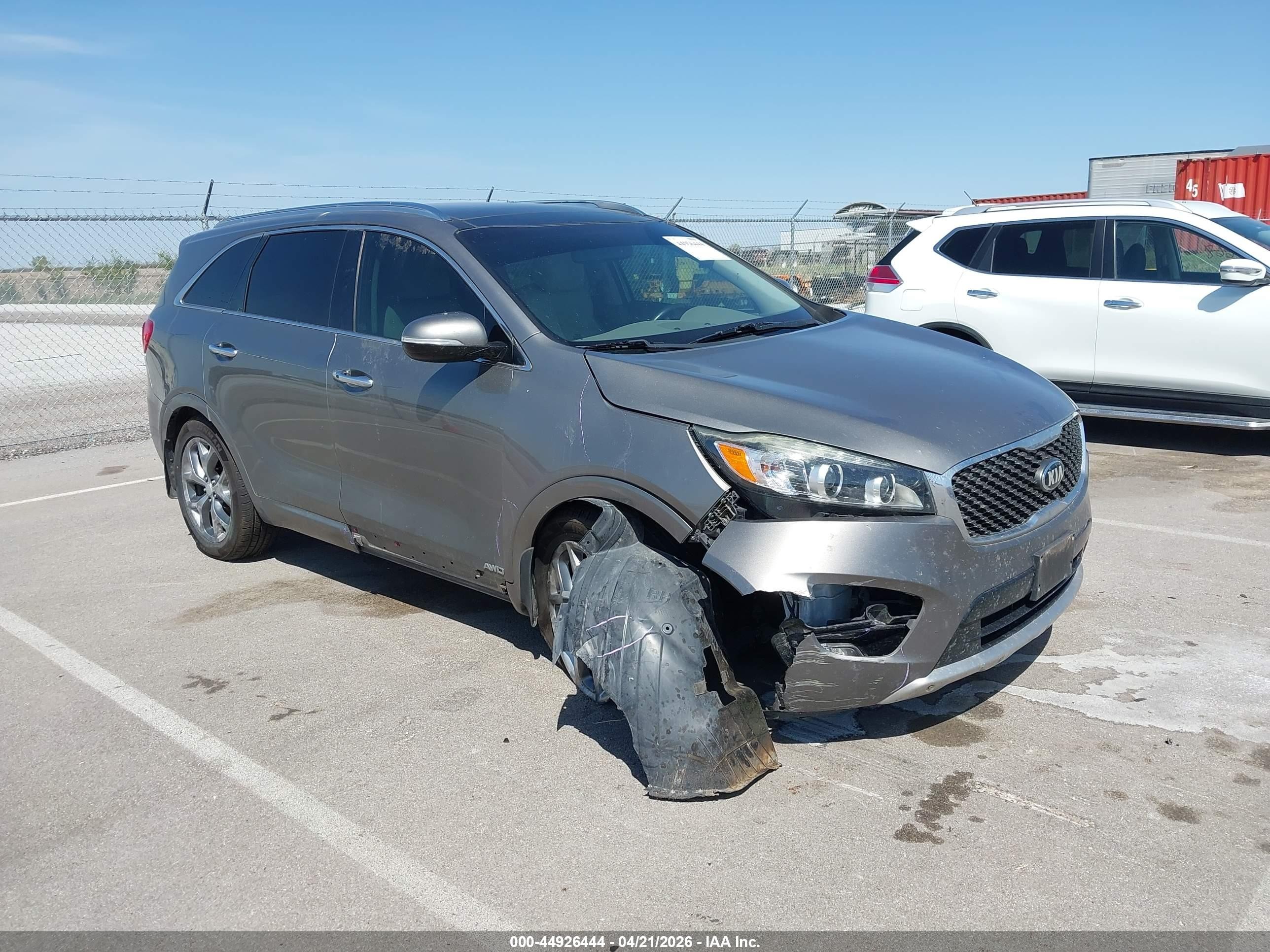 2017 Kia Sorento 3.3l Sx Серый vin: 5XYPKDA5XHG274483