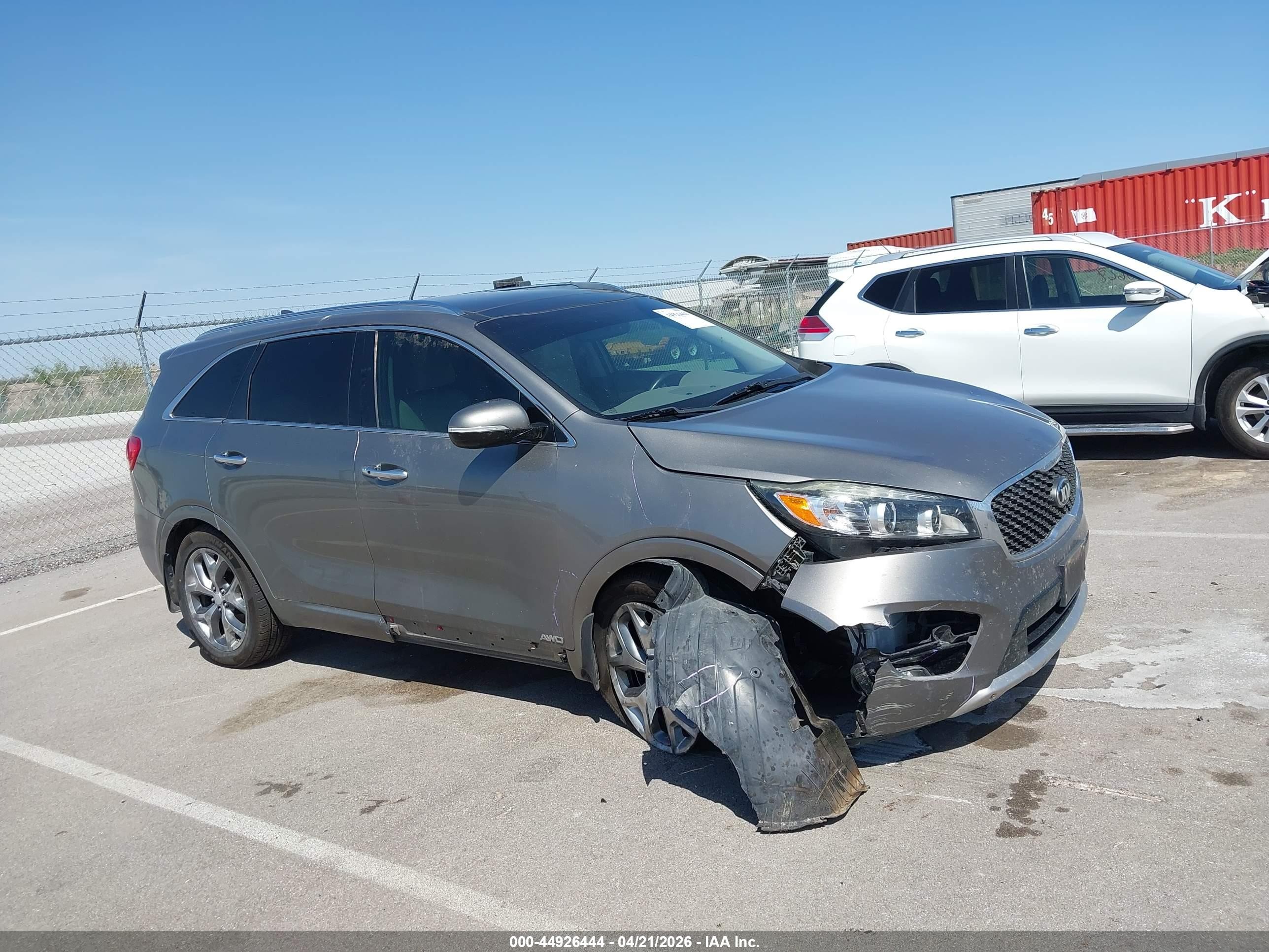 2017 Kia Sorento 3.3l Sx Серый vin: 5XYPKDA5XHG274483