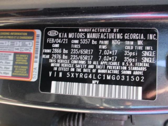 2021 Kia Sorento Lx Unknown vin: 5XYRG4LC1MG031502