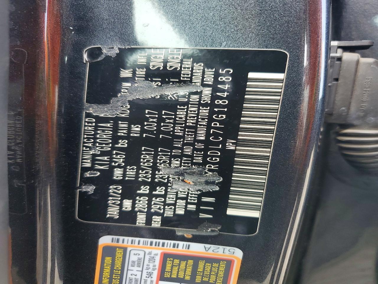 2023 Kia Sorento Lx Gray vin: 5XYRGDLC7PG184485