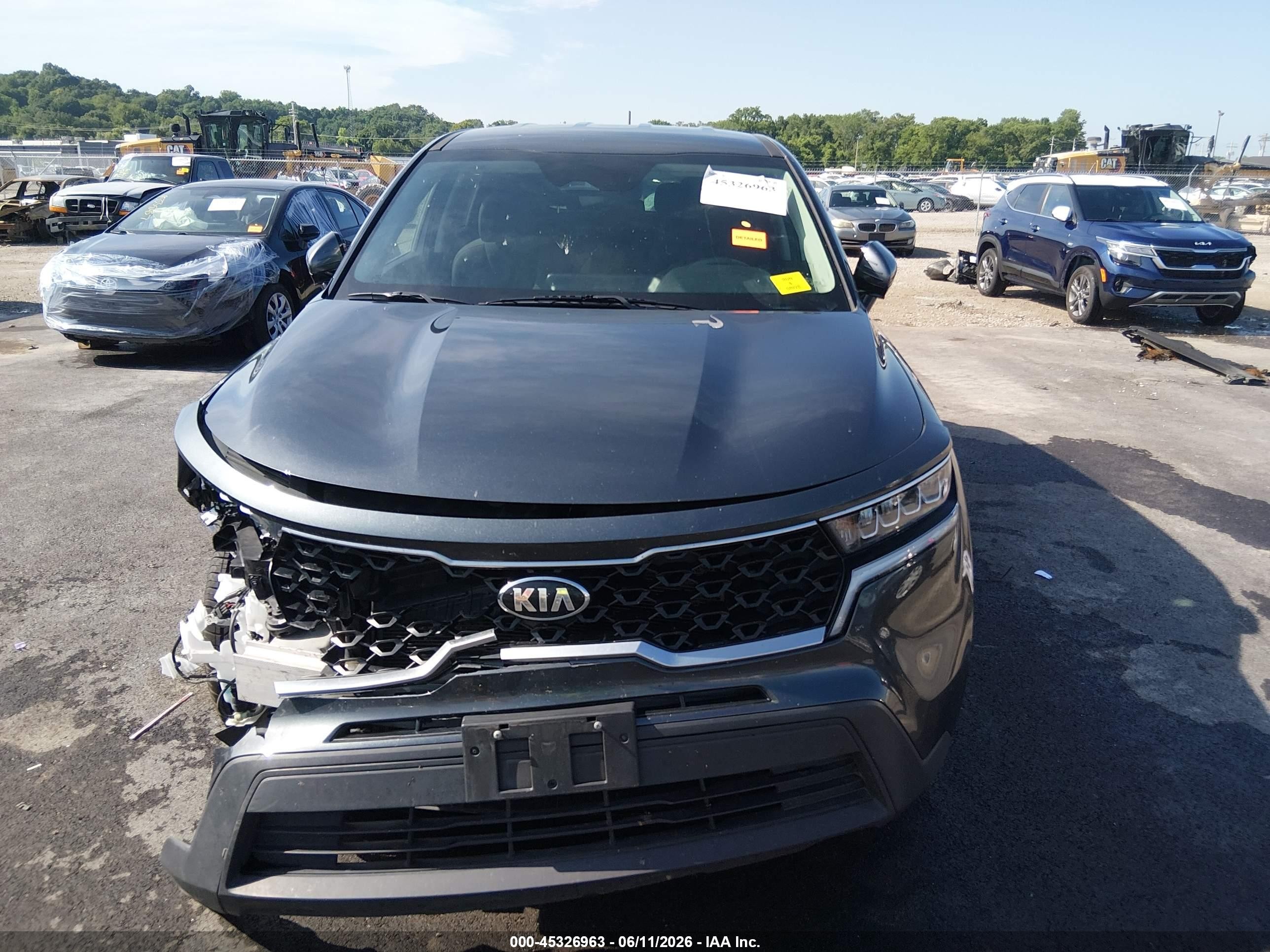 2021 Kia Sorento Lx Серый vin: 5XYRGDLC8MG034123