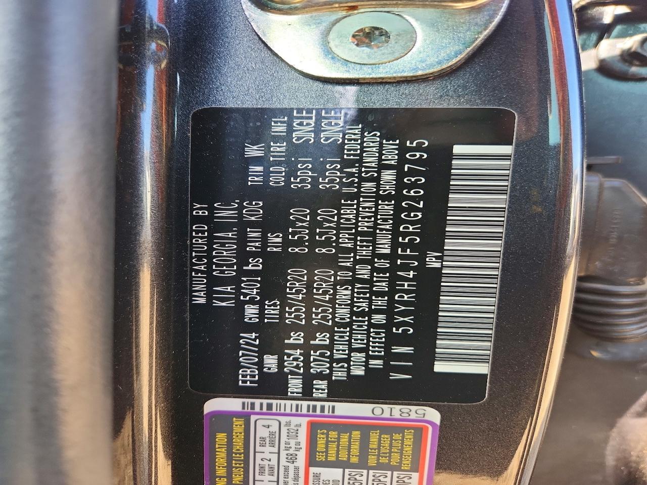 2024 Kia Sorento Ex Charcoal vin: 5XYRH4JF5RG263795