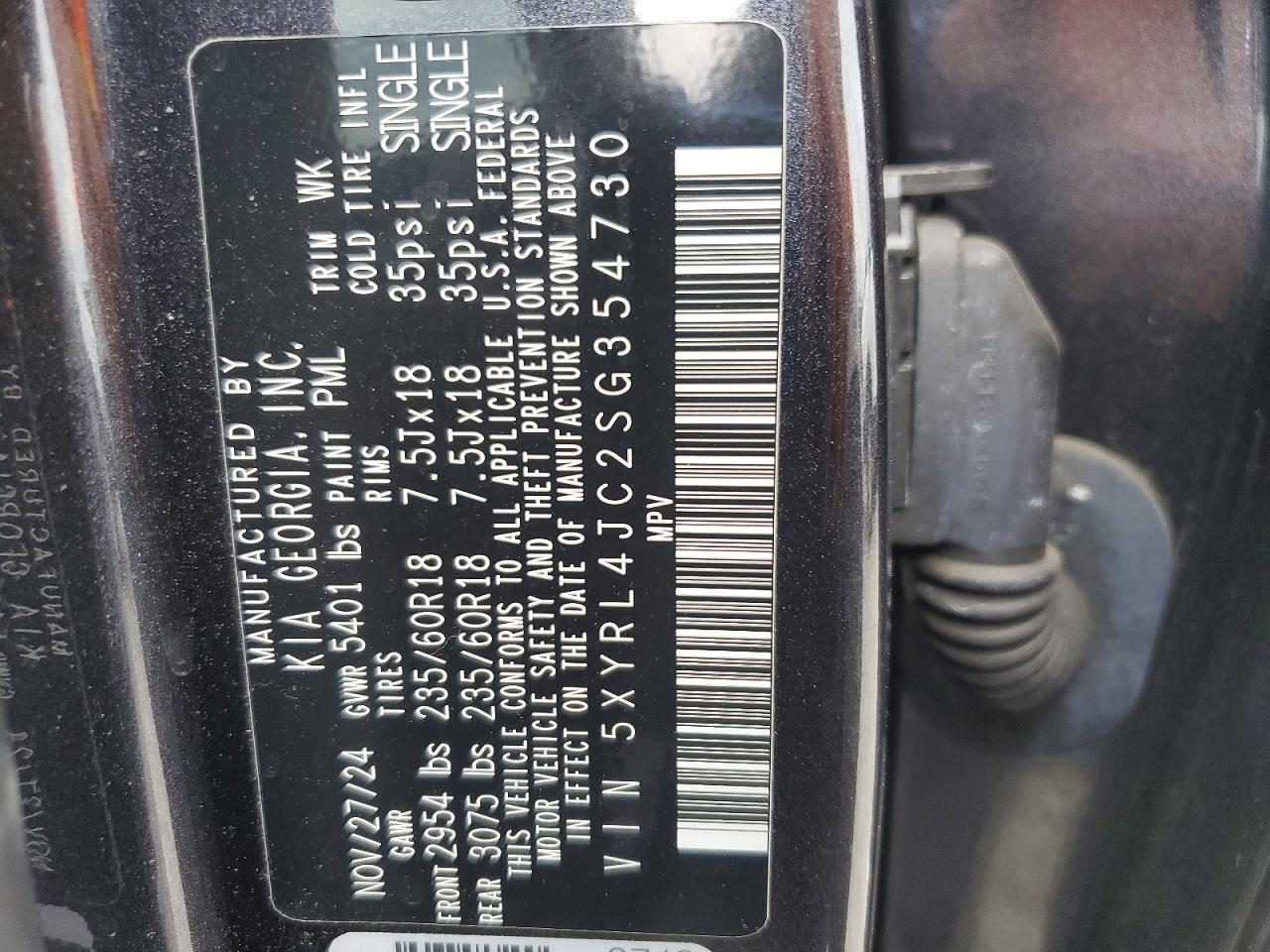 2025 Kia Sorento S Gray vin: 5XYRL4JC2SG354730