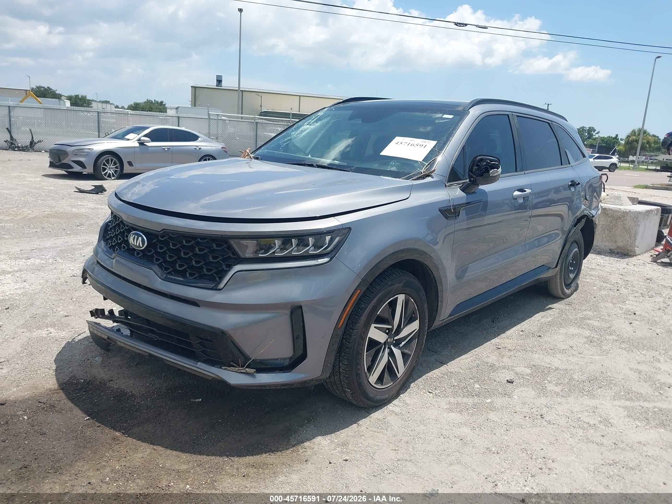 2021 Kia Sorento S Gray vin: 5XYRL4LC1MG018521
