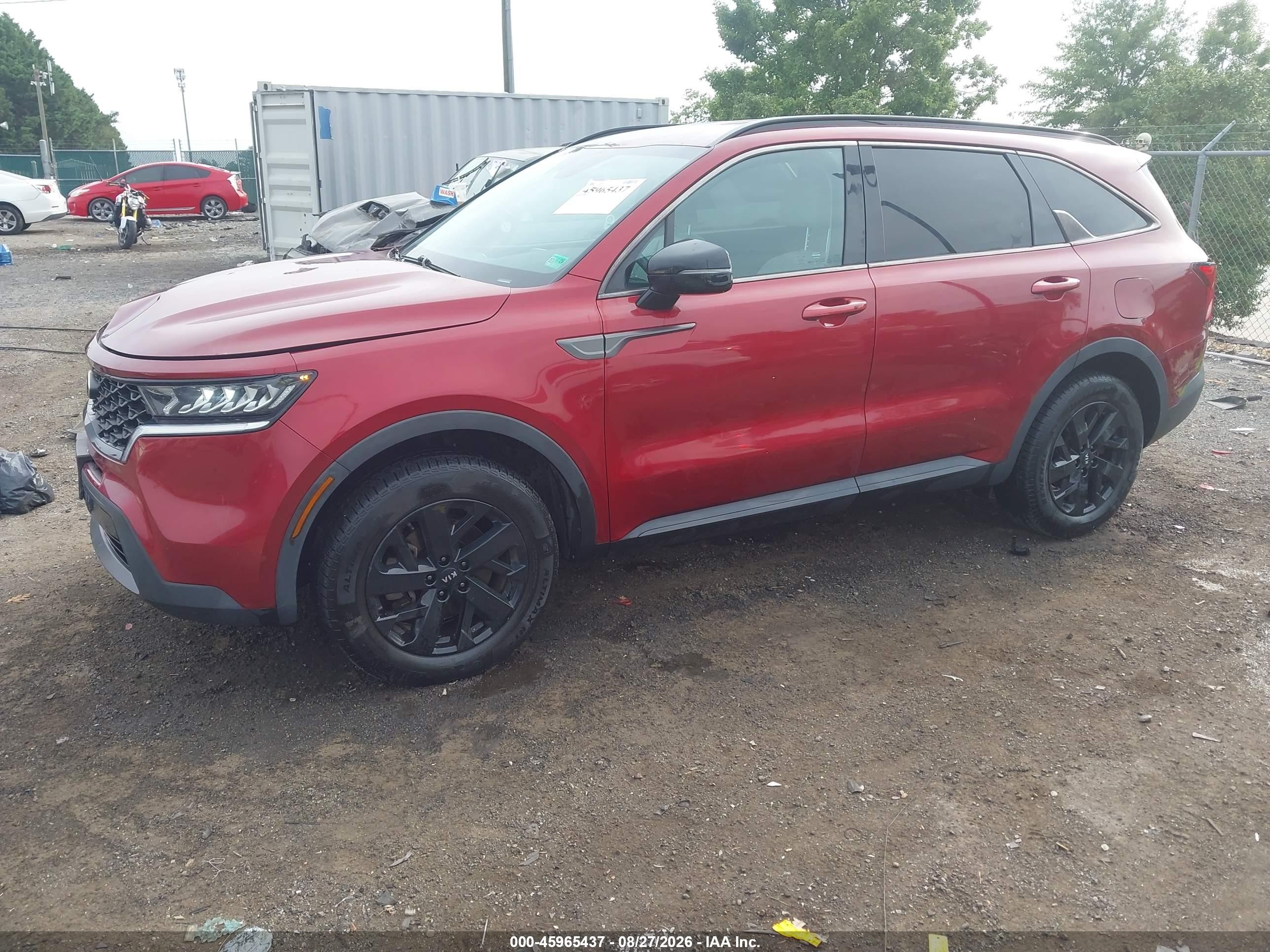2021 Kia Sorento S Maroon vin: 5XYRLDLC5MG021275