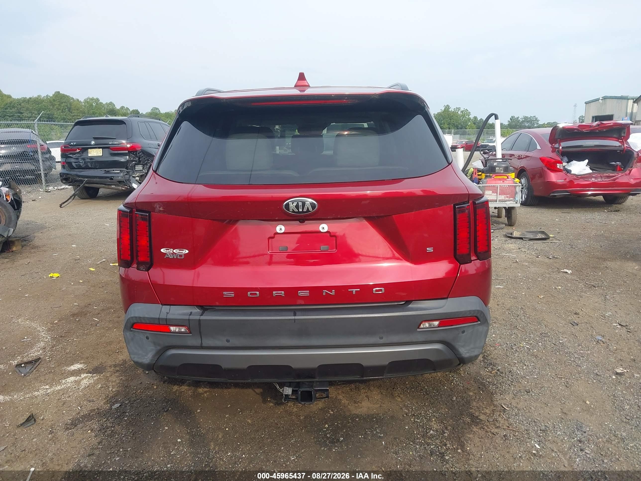 2021 Kia Sorento S Maroon vin: 5XYRLDLC5MG021275