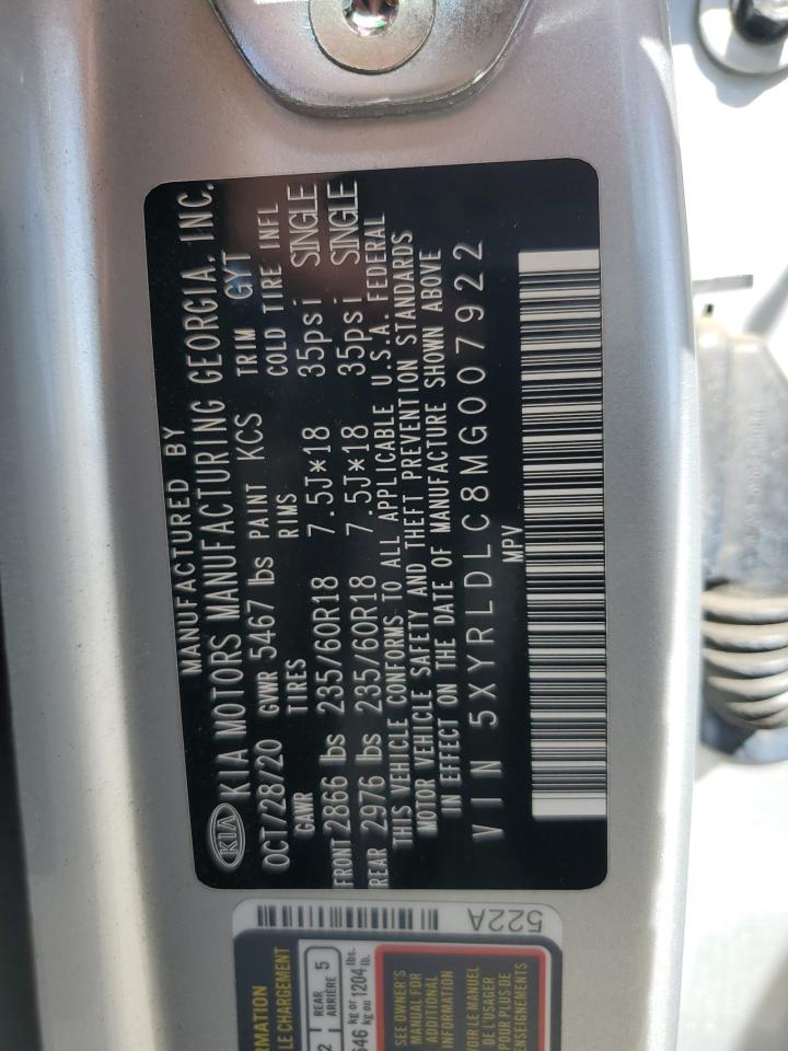 2021 Kia Sorento S   Silver vin: 5XYRLDLC8MG007922