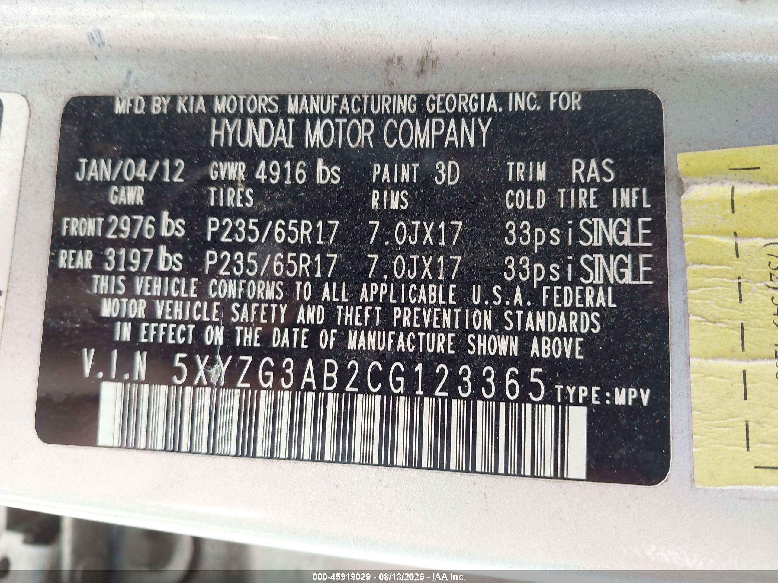 2012 Hyundai Santa Fe Gls Silver vin: 5XYZG3AB2CG123365