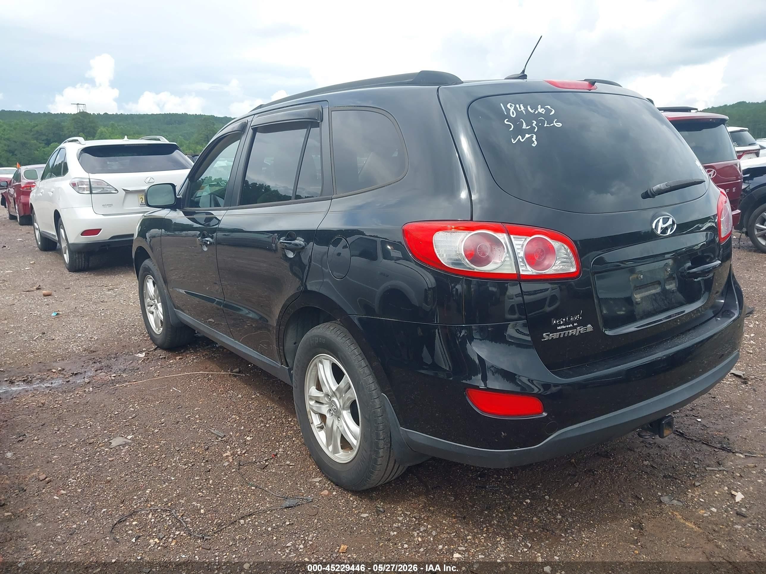 2012 Hyundai Santa Fe Gls Black vin: 5XYZG3AB3CG138201