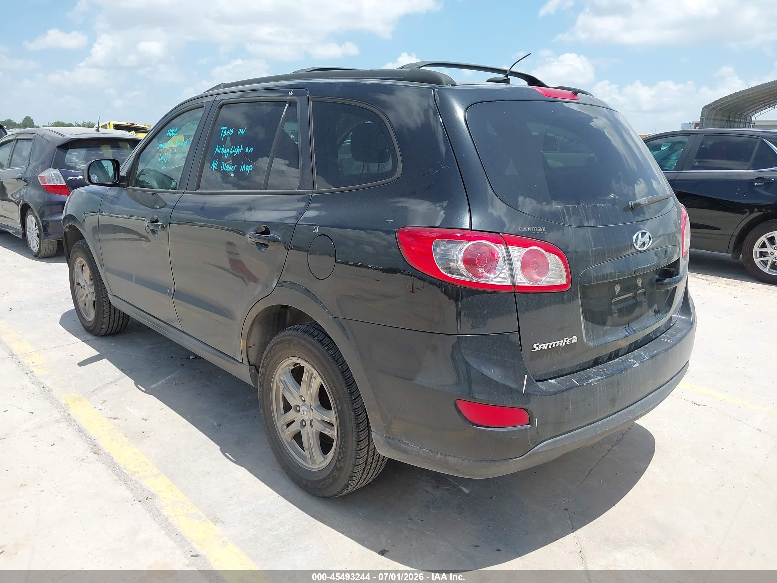 2012 Hyundai Santa Fe Gls Black vin: 5XYZG3AB4CG094001