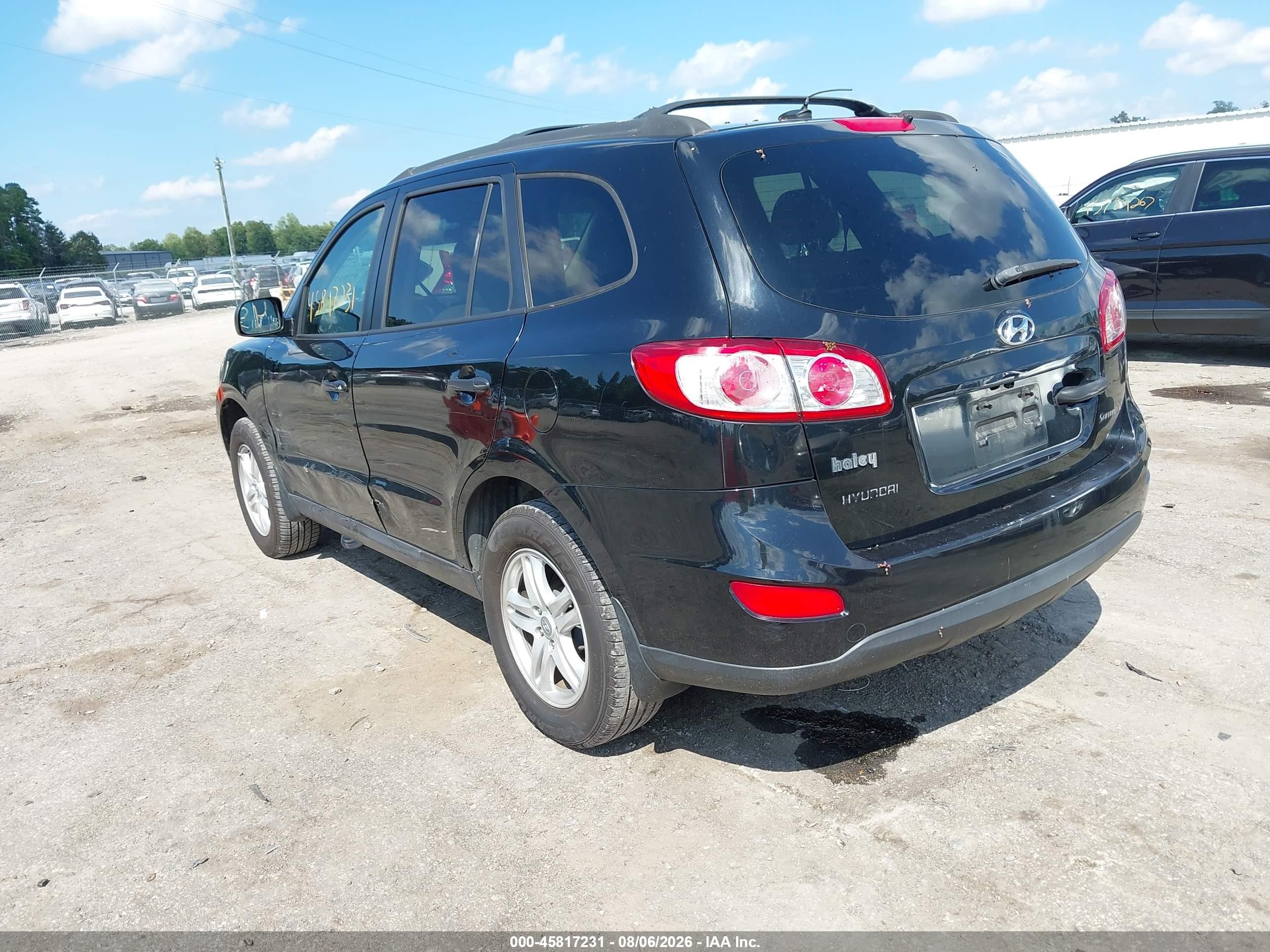 2011 Hyundai Santa Fe Gls Black vin: 5XYZG3AB5BG009407