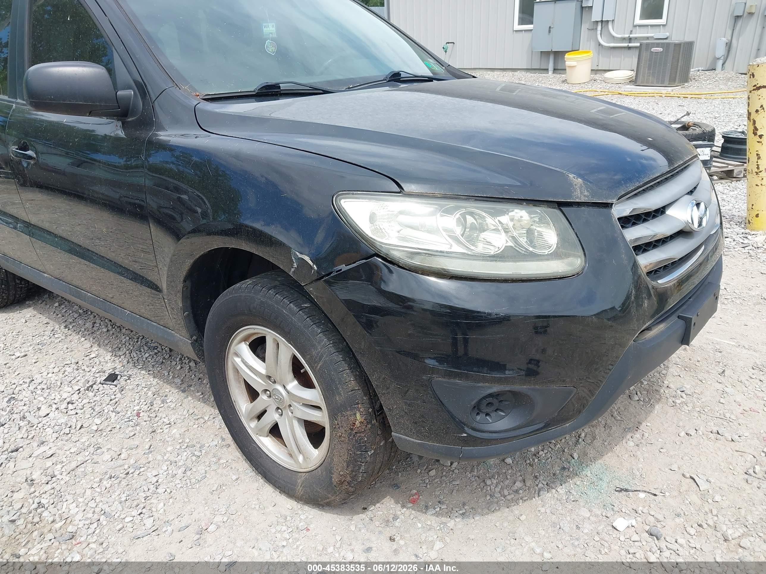 2012 Hyundai Santa Fe Gls Black vin: 5XYZG3AB9CG099517