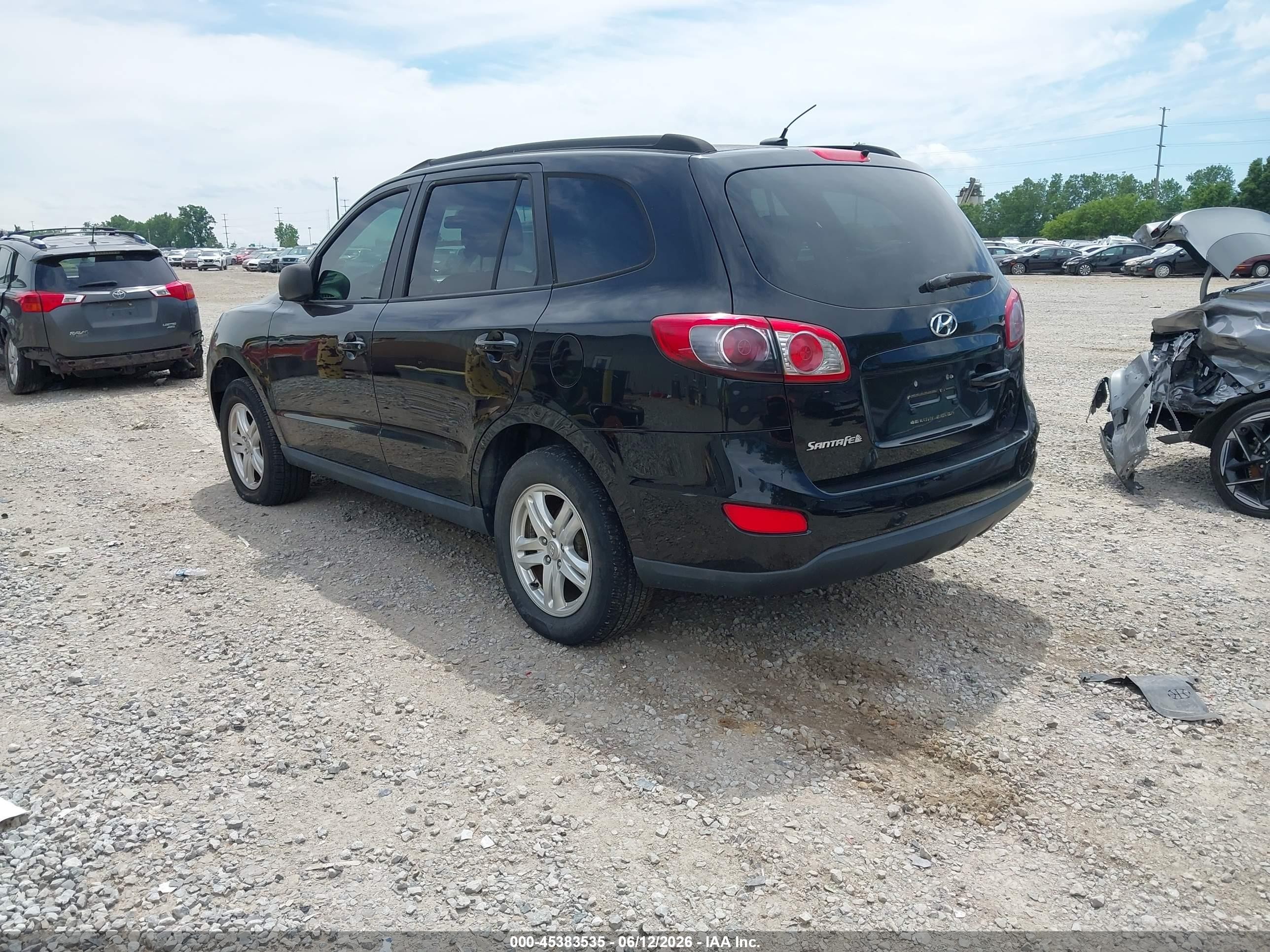 2012 Hyundai Santa Fe Gls Black vin: 5XYZG3AB9CG099517