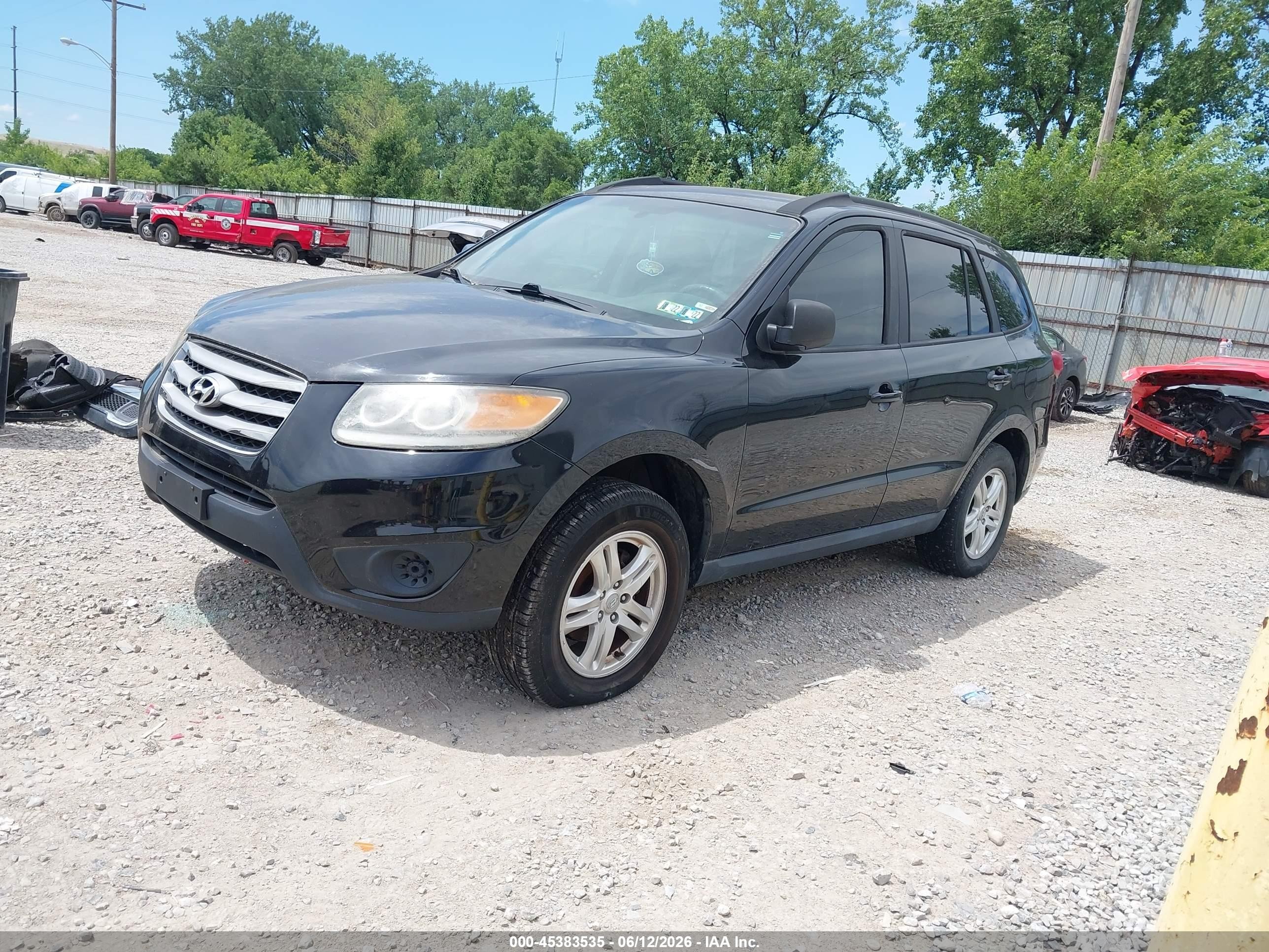 2012 Hyundai Santa Fe Gls Black vin: 5XYZG3AB9CG099517