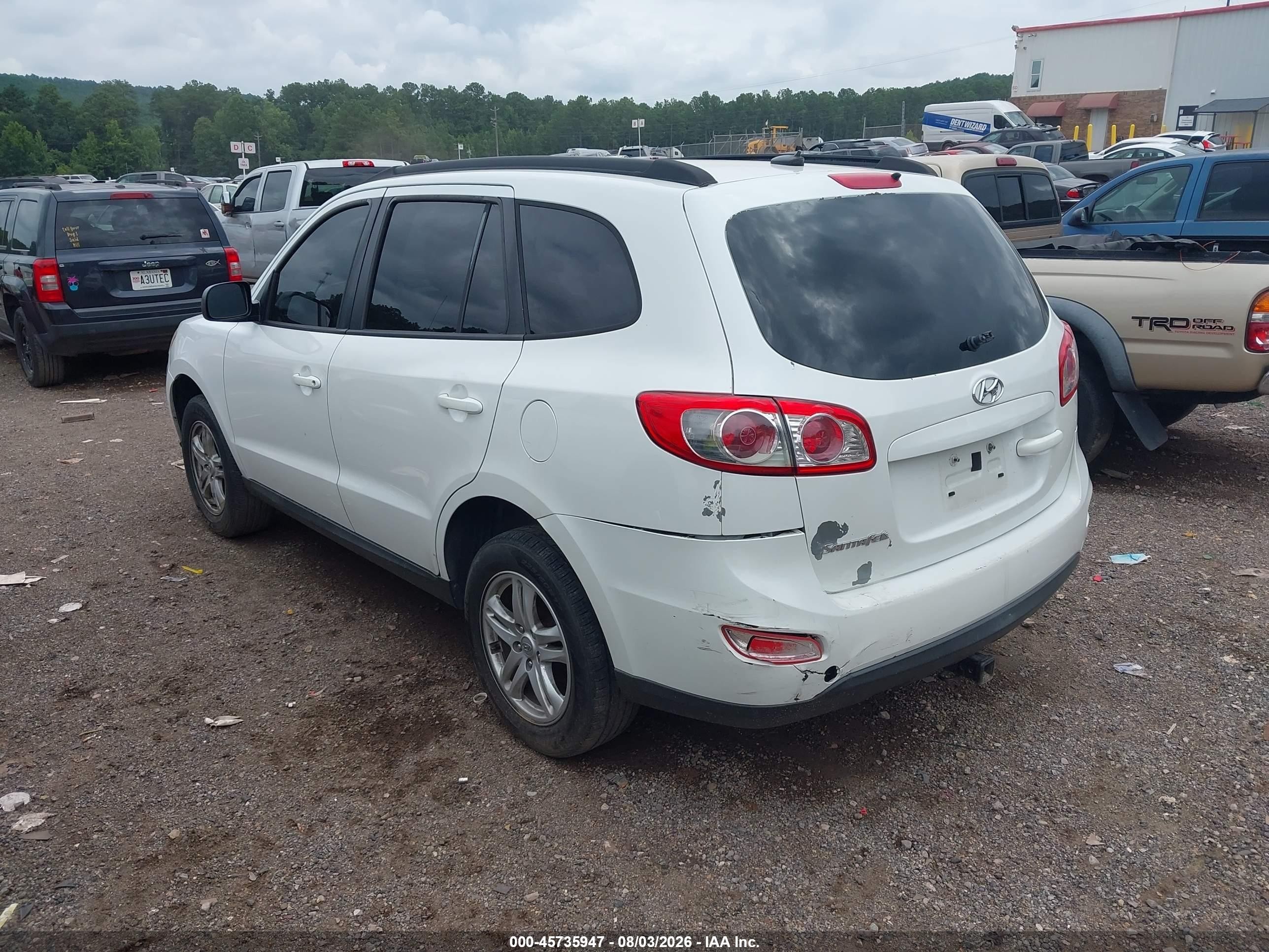 2012 Hyundai Santa Fe Gls White vin: 5XYZG3AB9CG114999