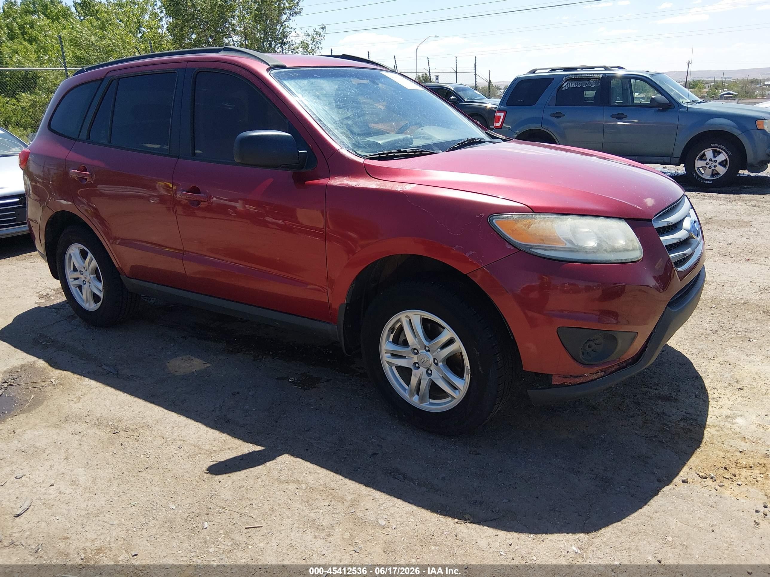 2012 Hyundai Santa Fe Gls Red vin: 5XYZGDAB1CG125405