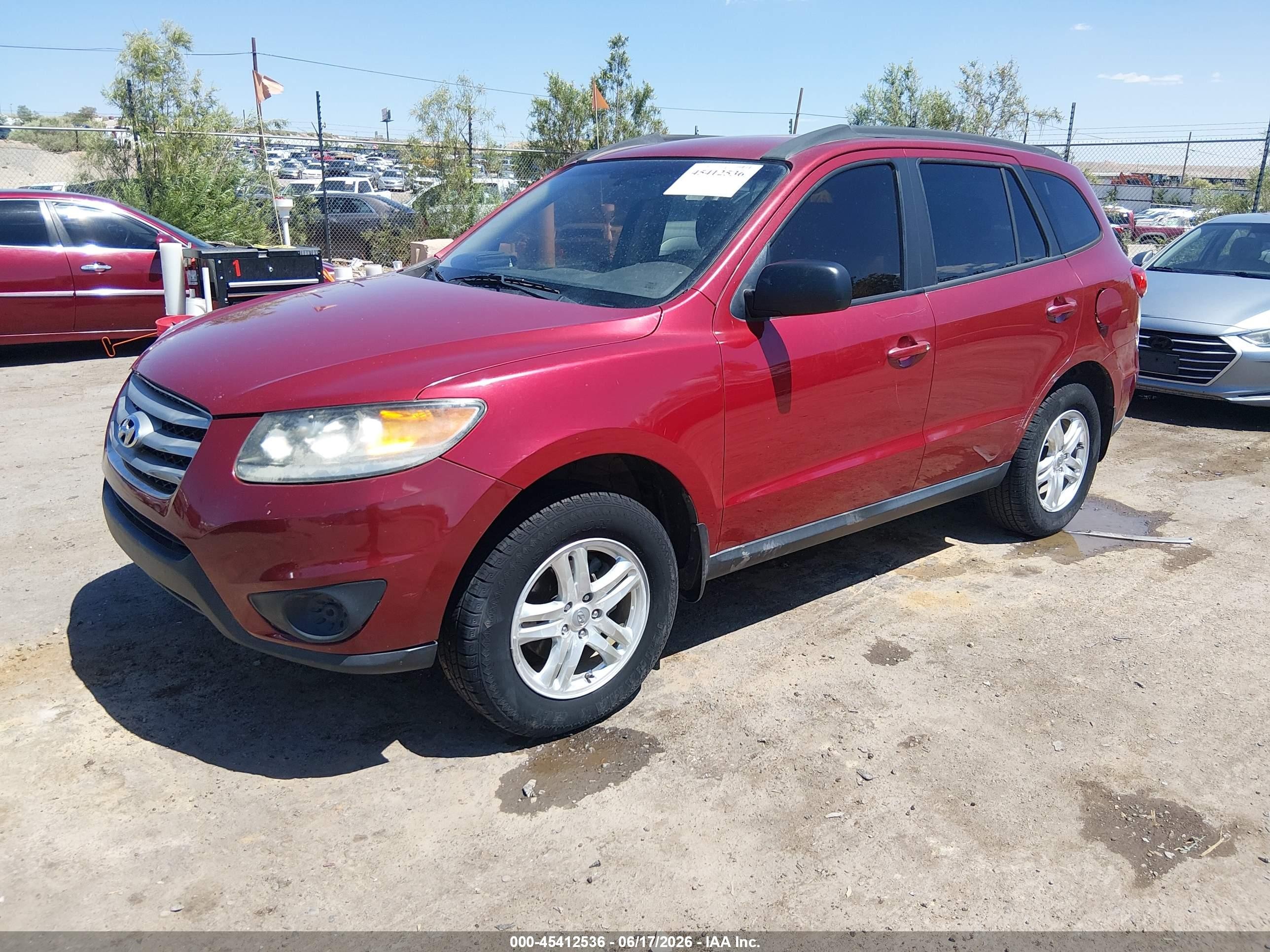 2012 Hyundai Santa Fe Gls Red vin: 5XYZGDAB1CG125405