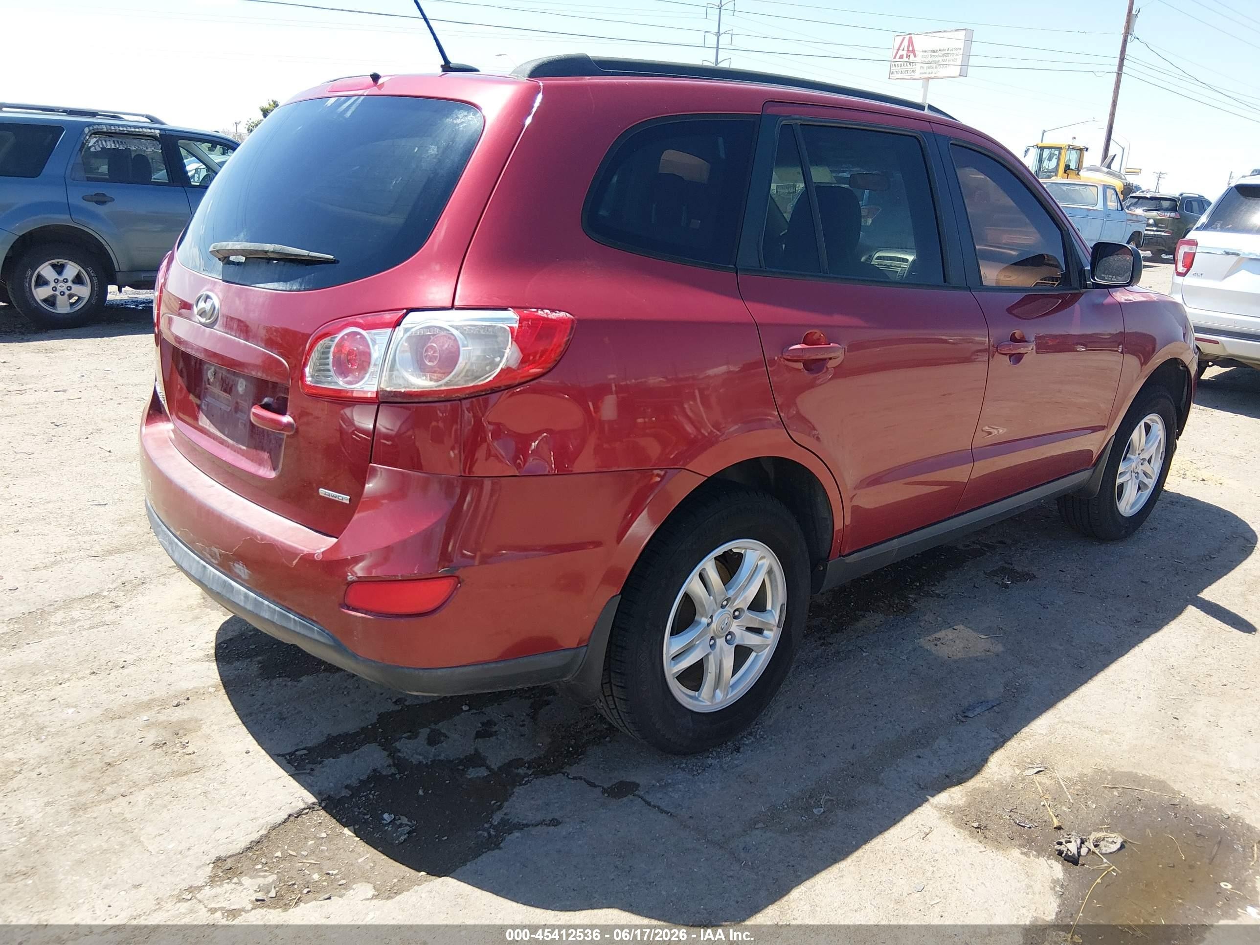 2012 Hyundai Santa Fe Gls Red vin: 5XYZGDAB1CG125405