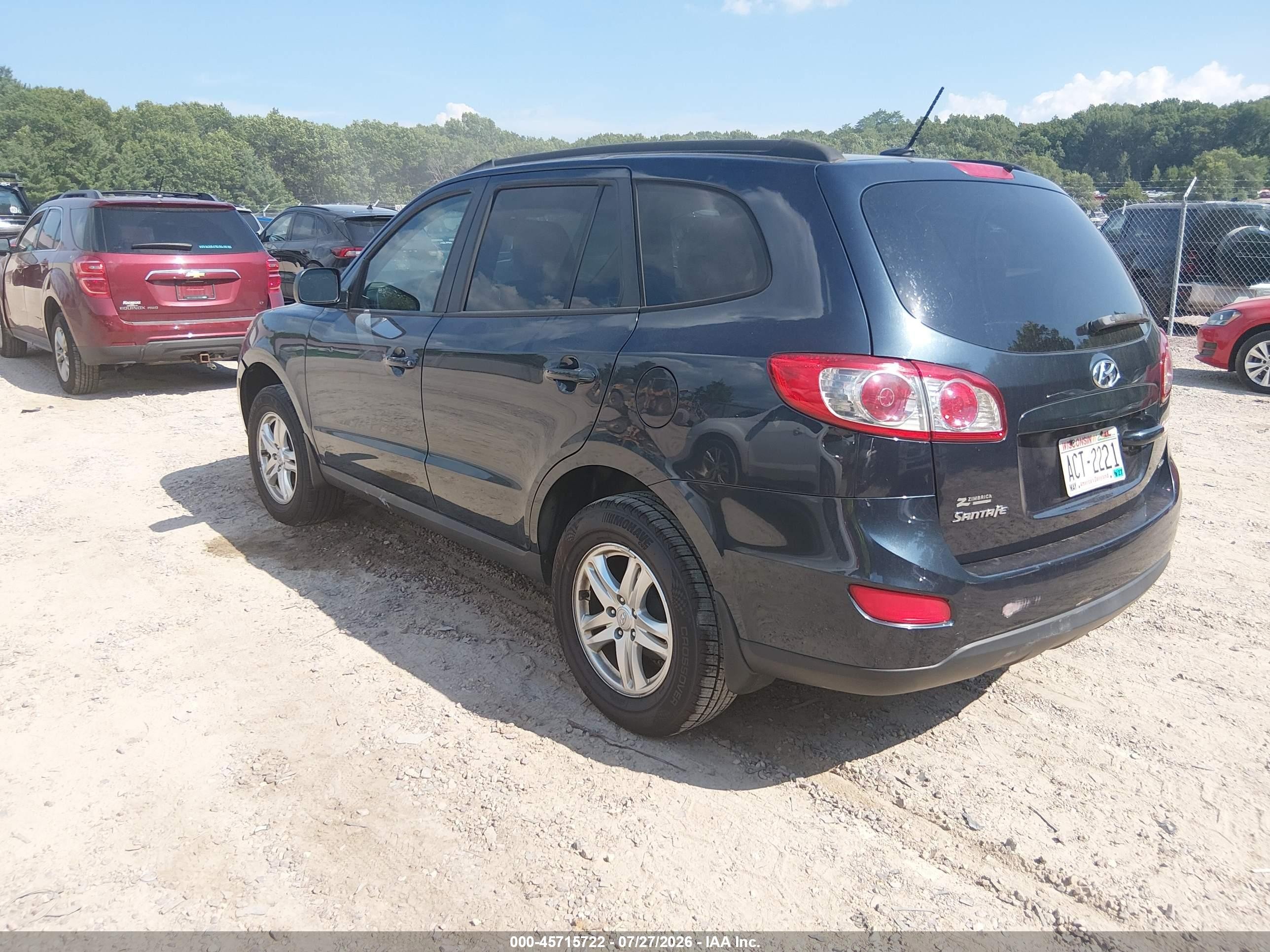 2012 Hyundai Santa Fe Gls Dark Blue vin: 5XYZGDAB1CG145136
