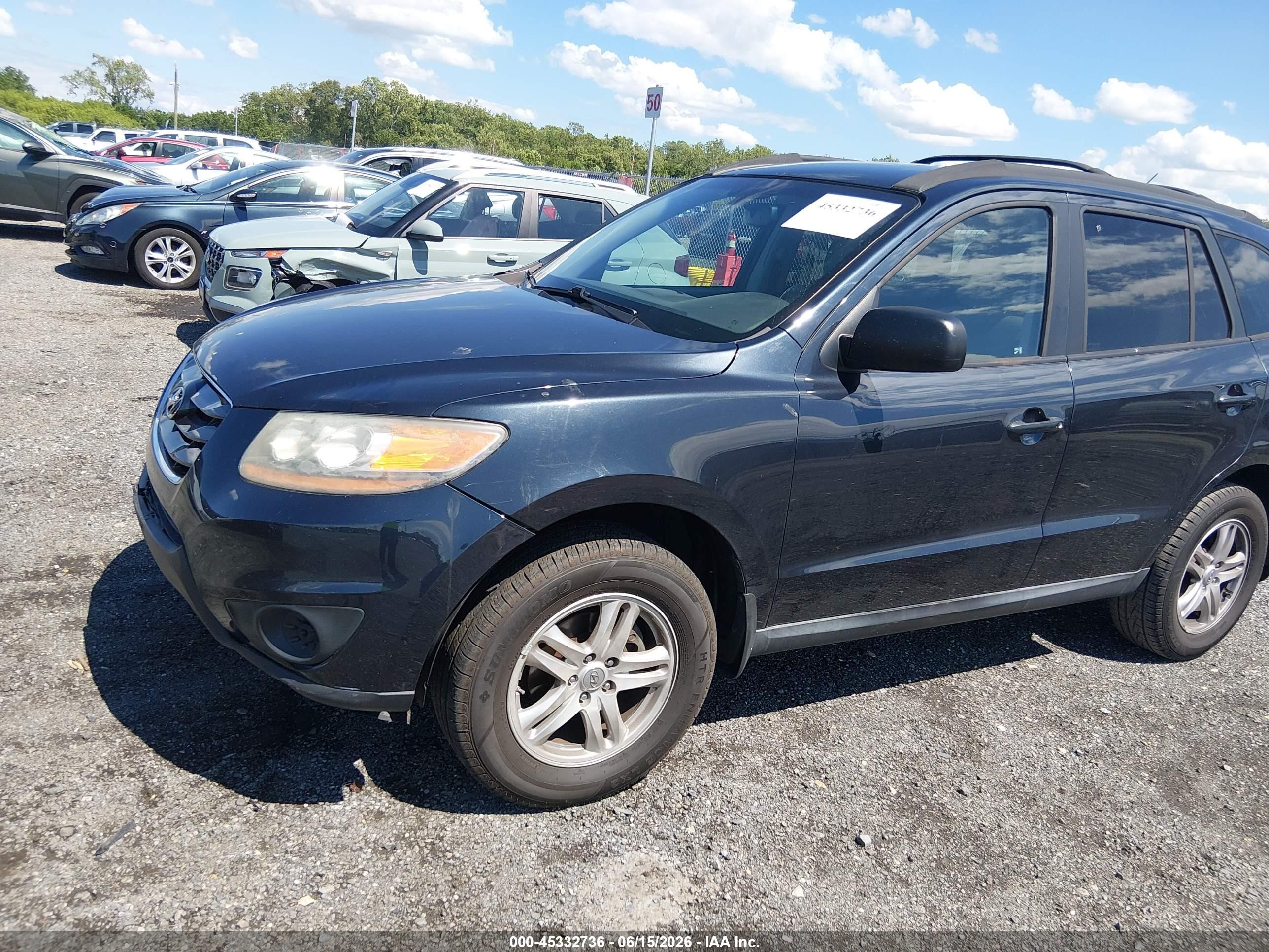 2011 Hyundai Santa Fe Gls Синий vin: 5XYZGDAB3BG084399