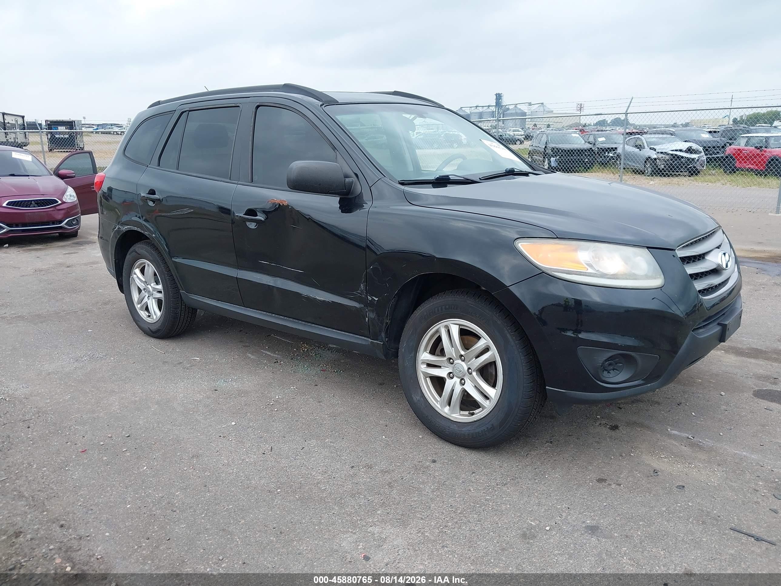 2012 Hyundai Santa Fe Gls Black vin: 5XYZGDAB7CG121097