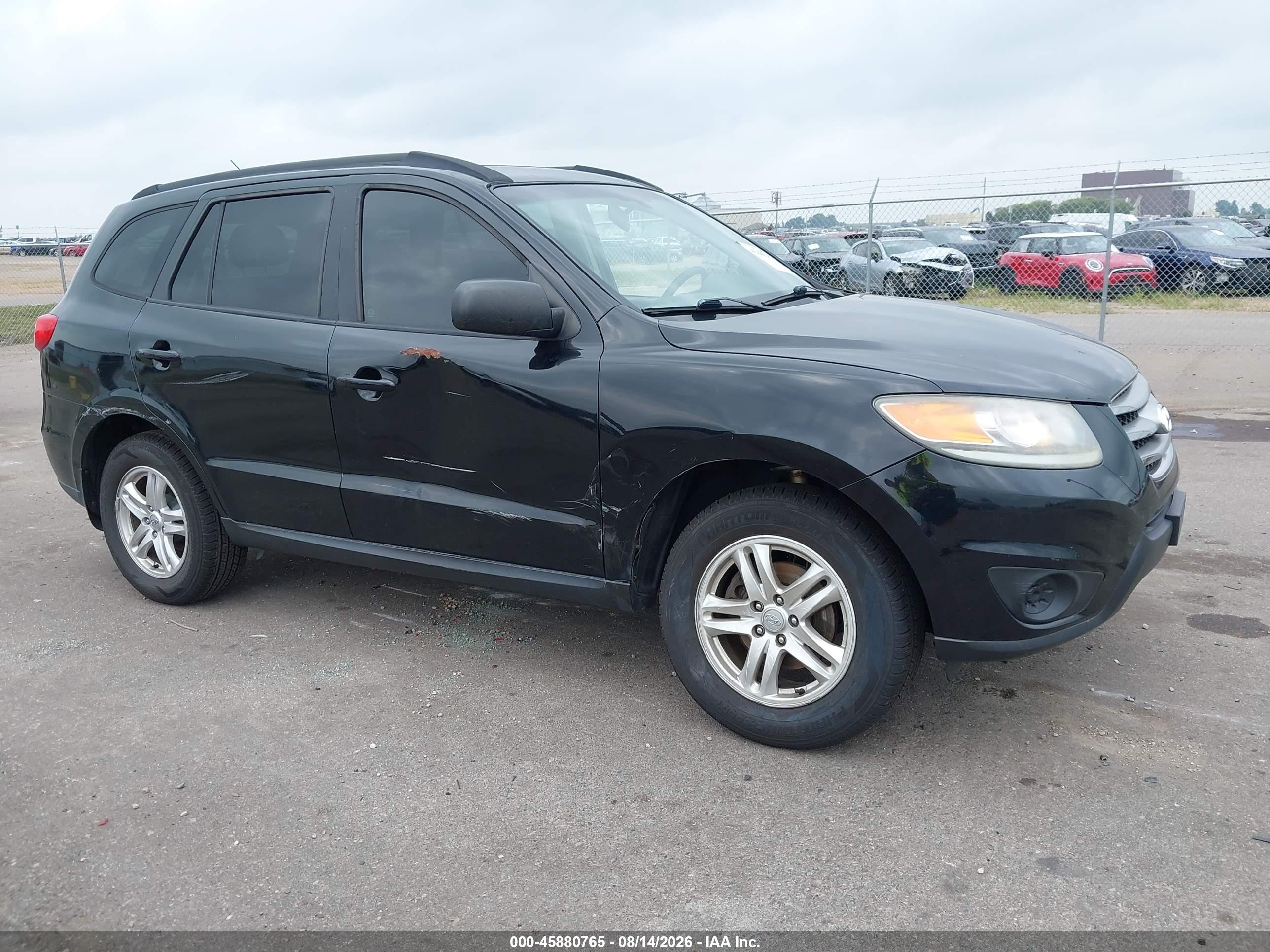 2012 Hyundai Santa Fe Gls Black vin: 5XYZGDAB7CG121097