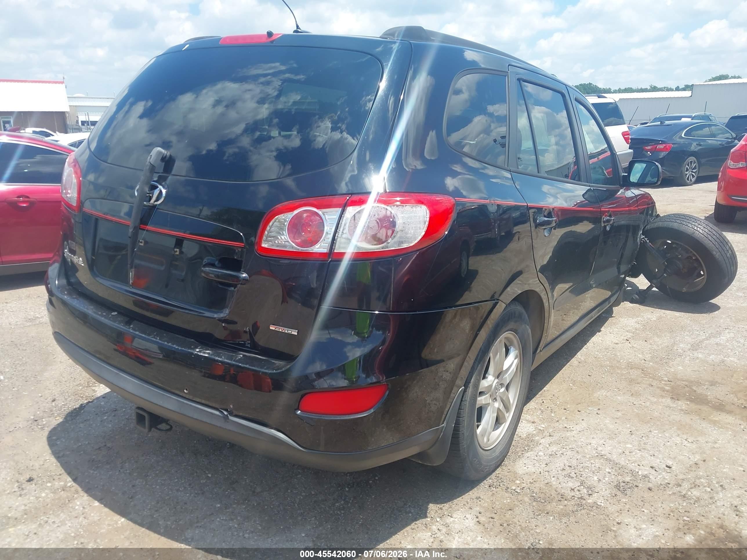 2012 Hyundai Santa Fe Gls V6 Black vin: 5XYZGDAG3CG169255