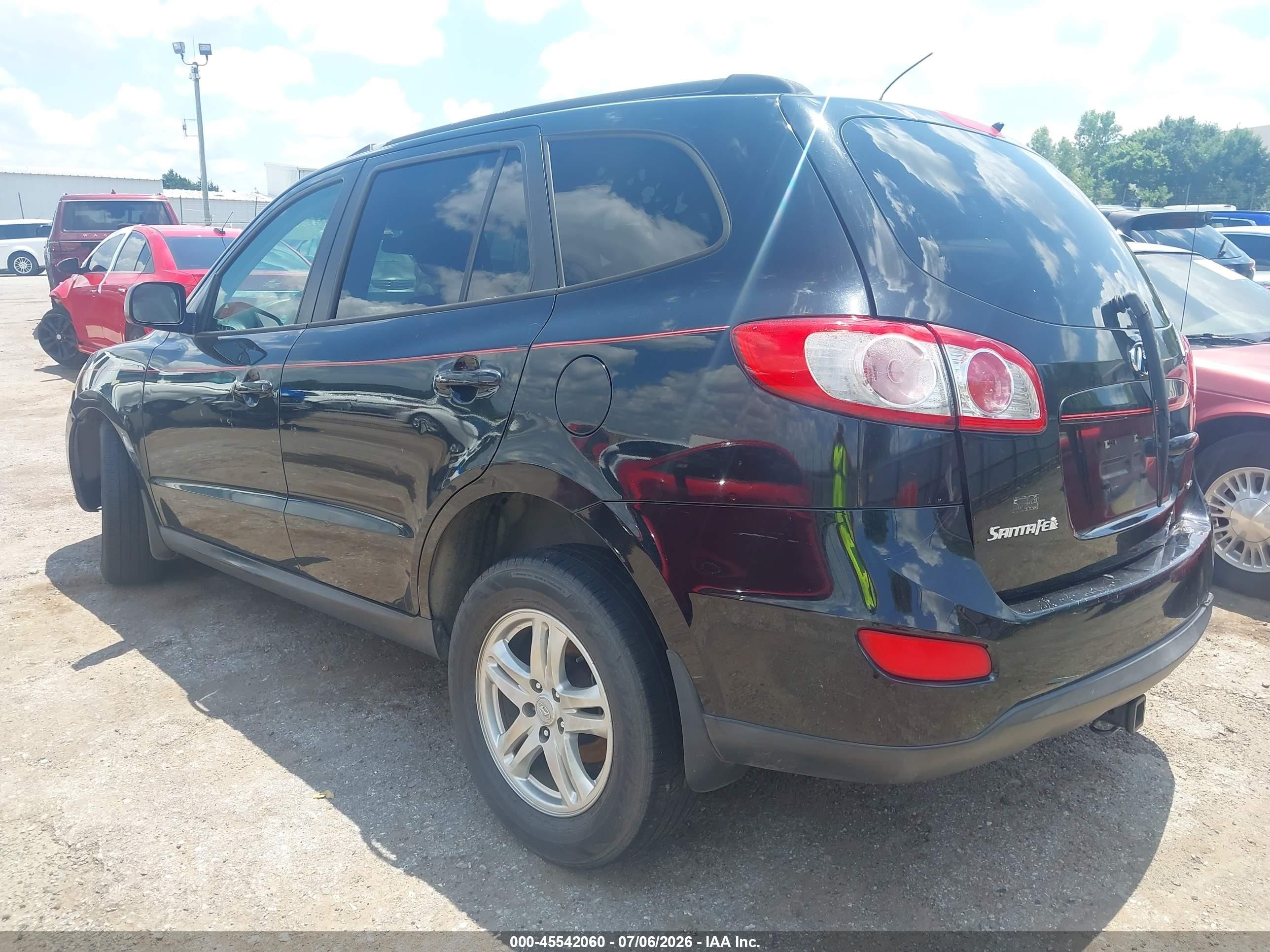 2012 Hyundai Santa Fe Gls V6 Black vin: 5XYZGDAG3CG169255