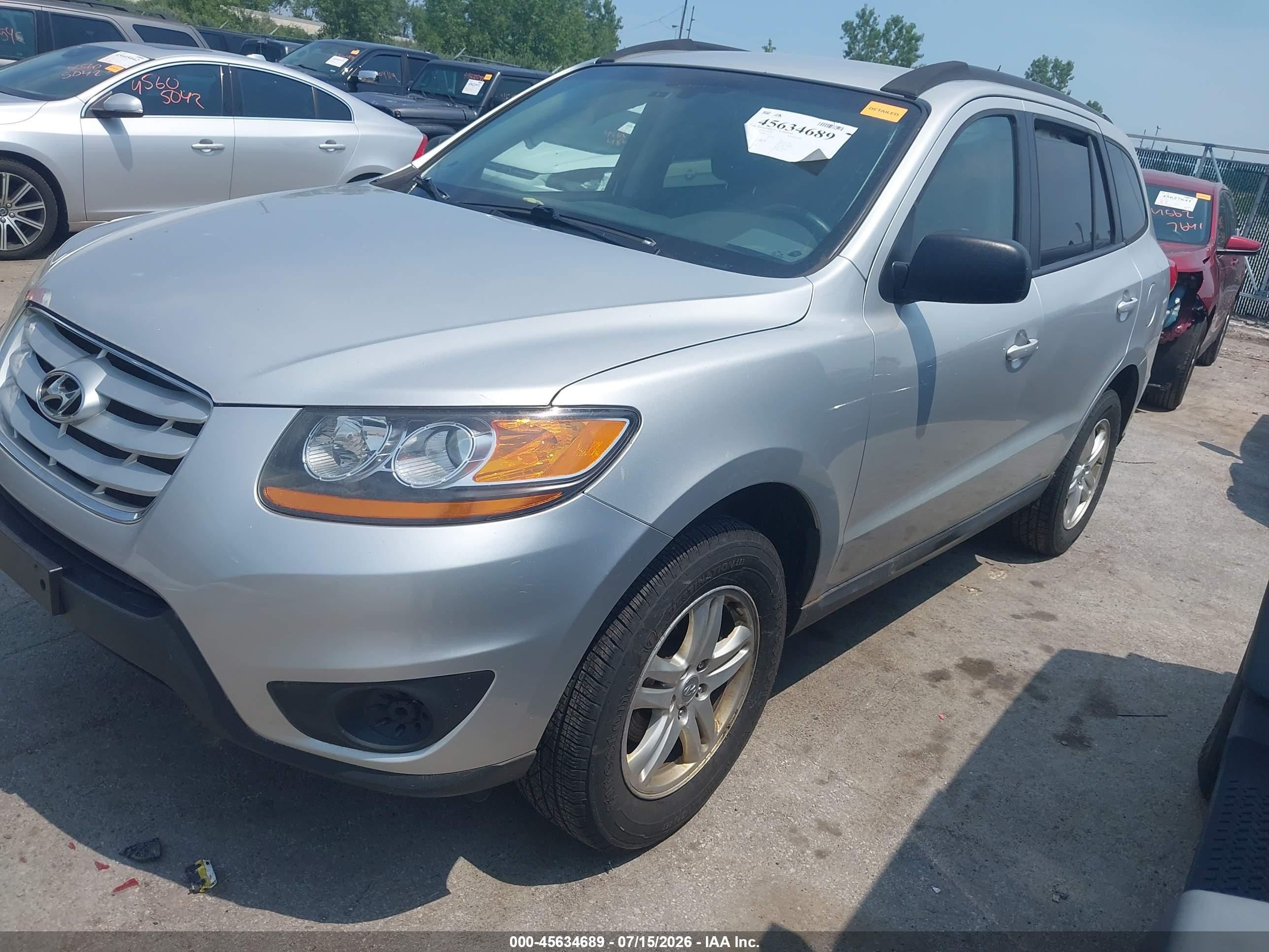 2011 Hyundai Santa Fe Gls V6 Silver vin: 5XYZGDAG6BG015119