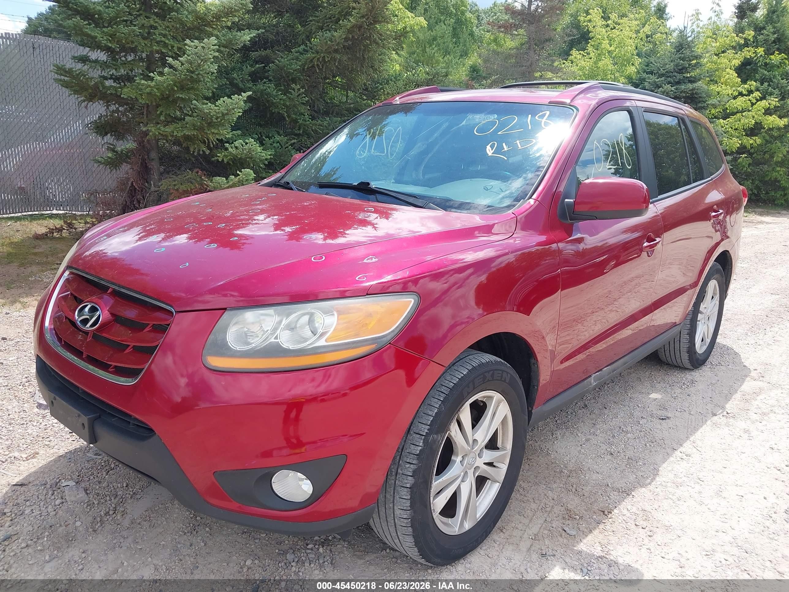 2011 Hyundai Santa Fe Se Red vin: 5XYZH4AG2BG076450