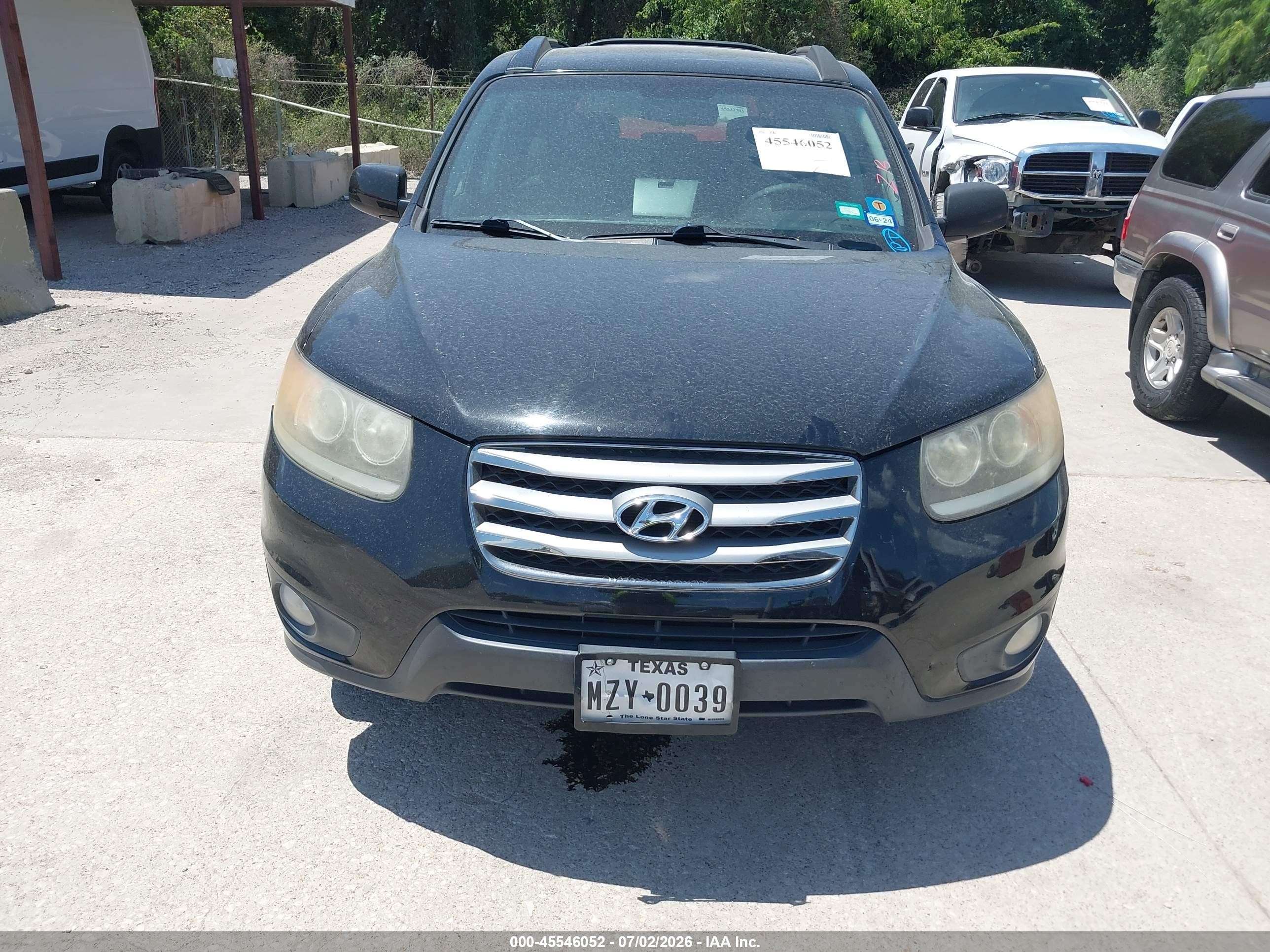 2012 Hyundai Santa Fe Se Black vin: 5XYZH4AGXCG098438