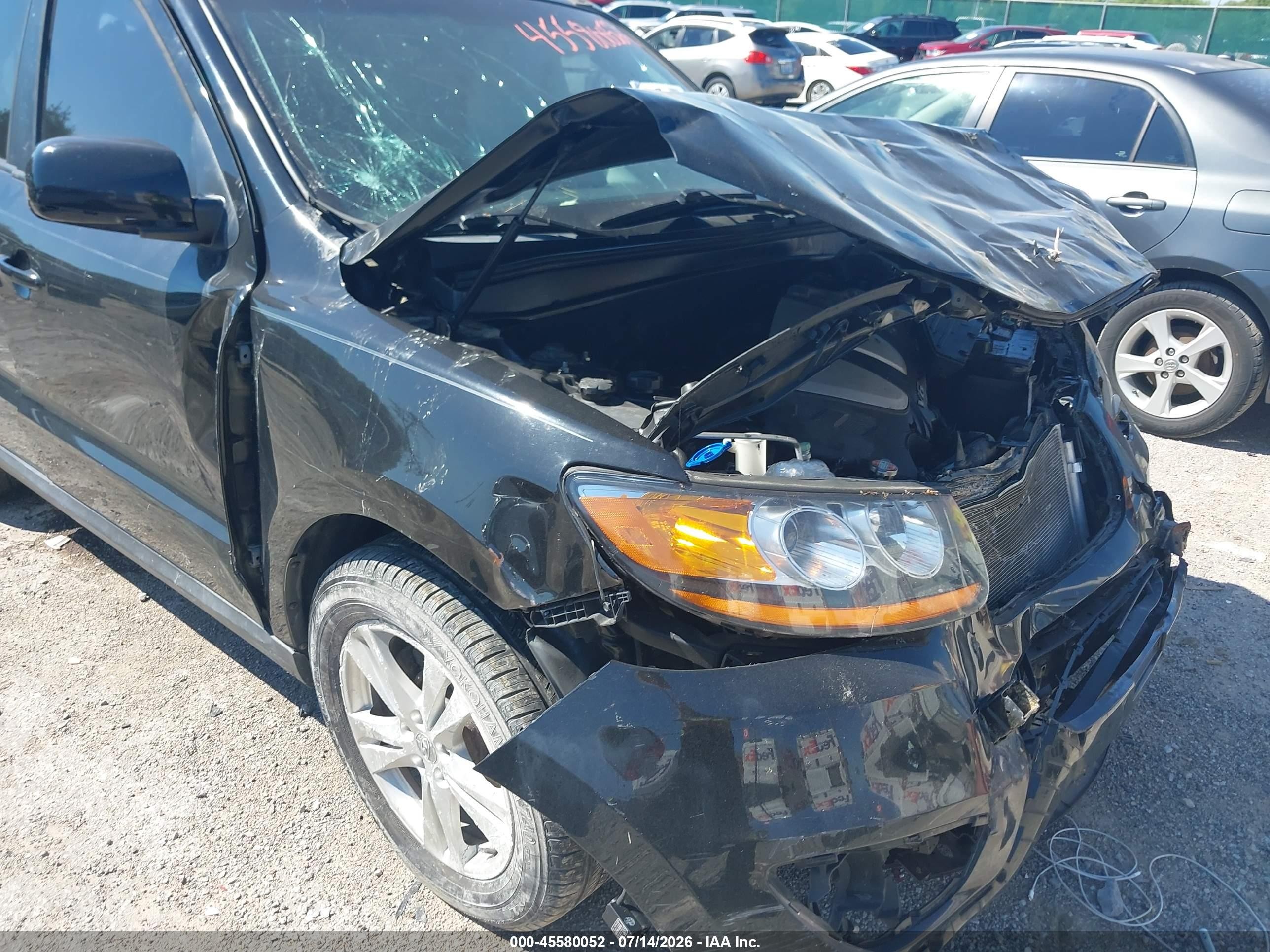 2012 Hyundai Santa Fe Se Black vin: 5XYZH4AGXCG100527