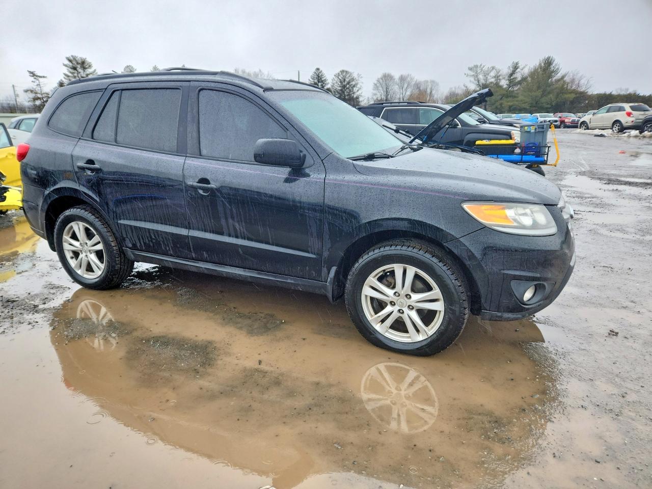 2012 Hyundai Santa Fe Se Black vin: 5XYZHDAG2CG157496