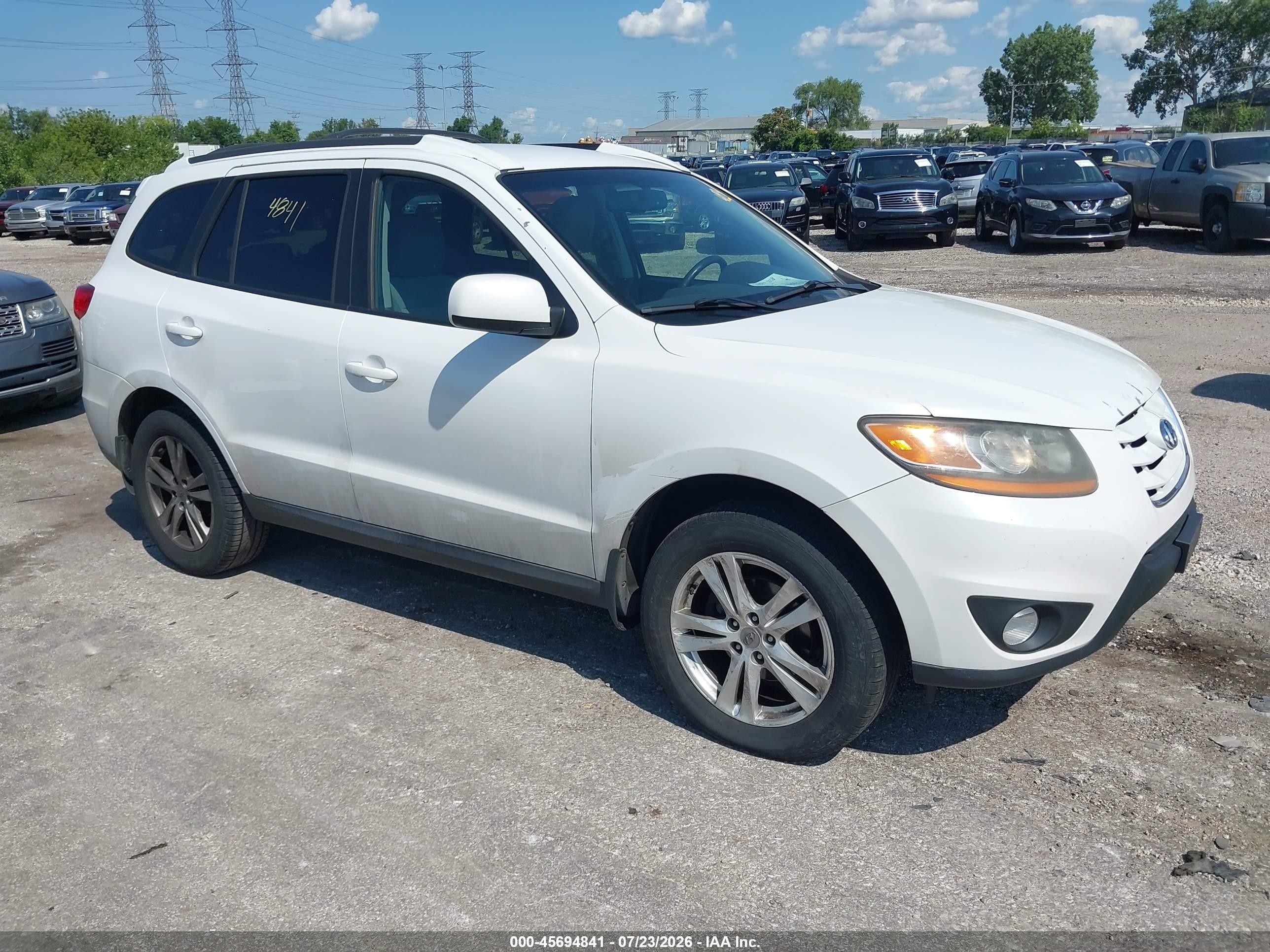2011 Hyundai Santa Fe Se White vin: 5XYZHDAG3BG048995