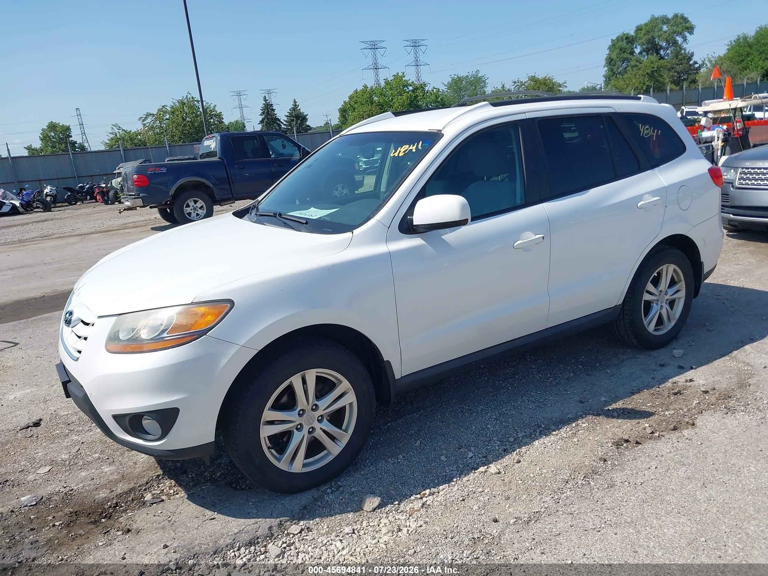 2011 Hyundai Santa Fe Se White vin: 5XYZHDAG3BG048995