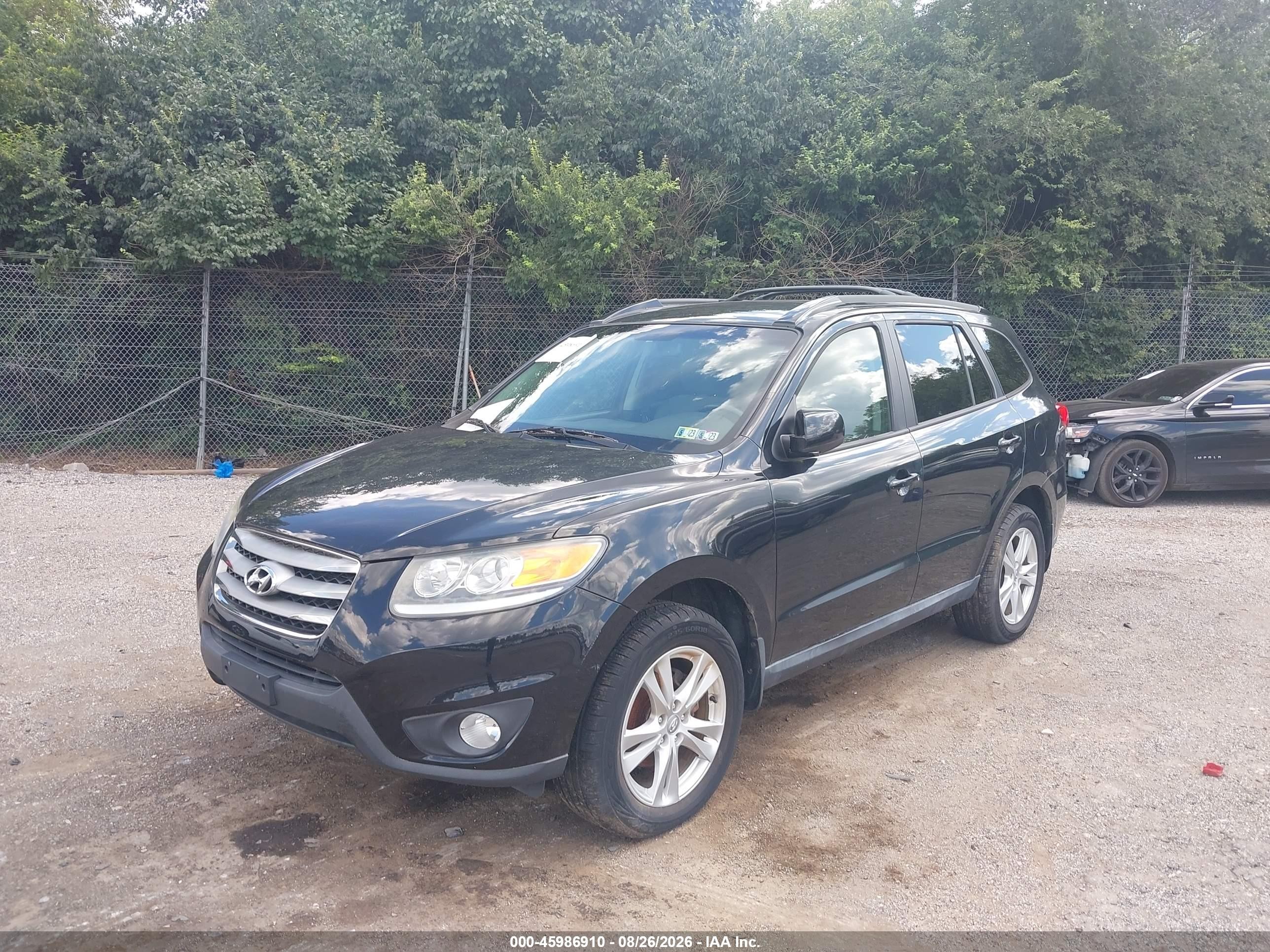 2012 Hyundai Santa Fe Se Black vin: 5XYZHDAG6CG142757