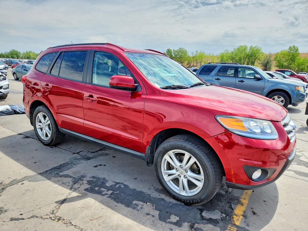 2012 Hyundai Santa Fe Se Red vin: 5XYZHDAG9CG118890
