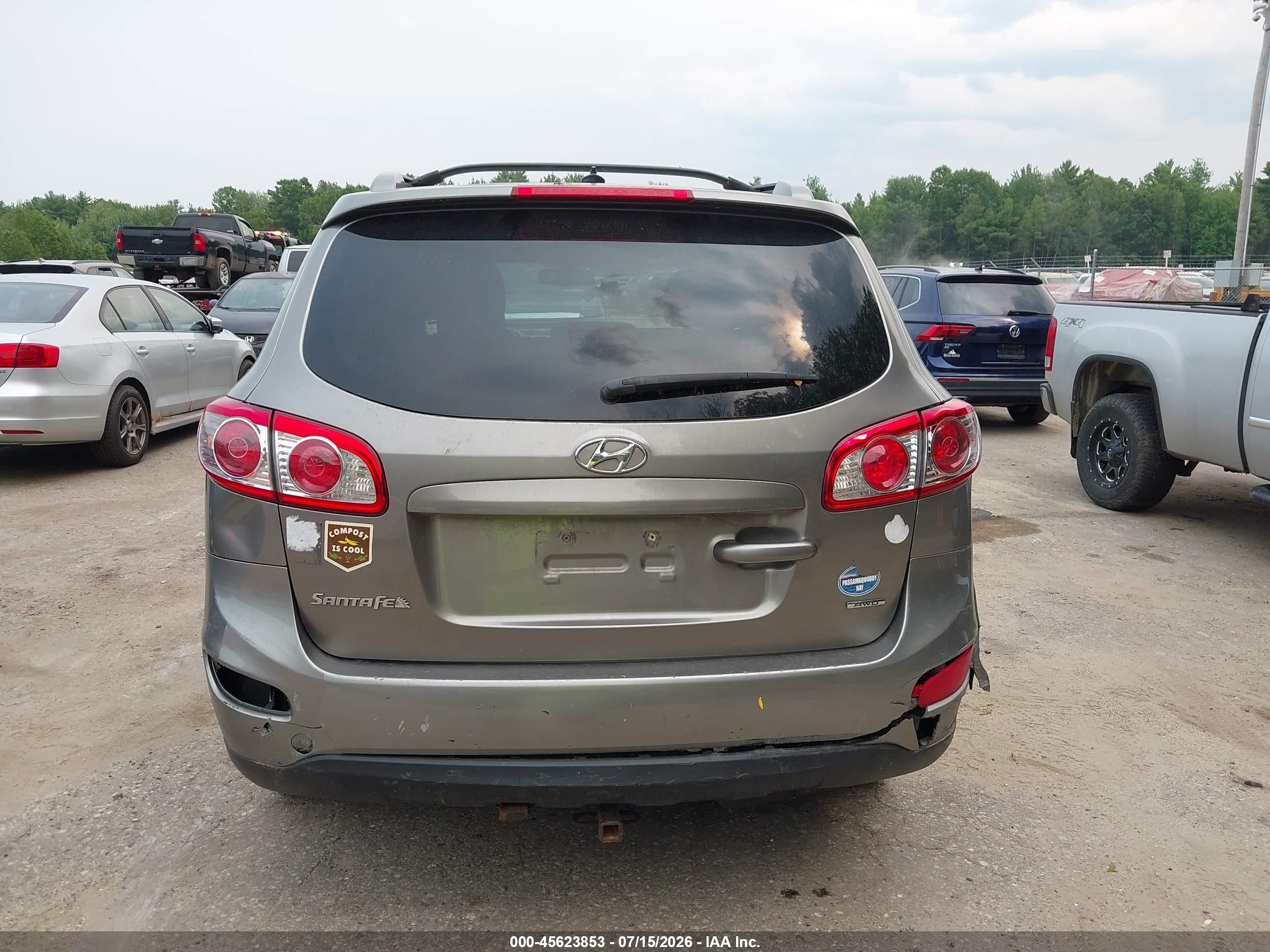 2012 Hyundai Santa Fe Se Gray vin: 5XYZHDAGXCG103086
