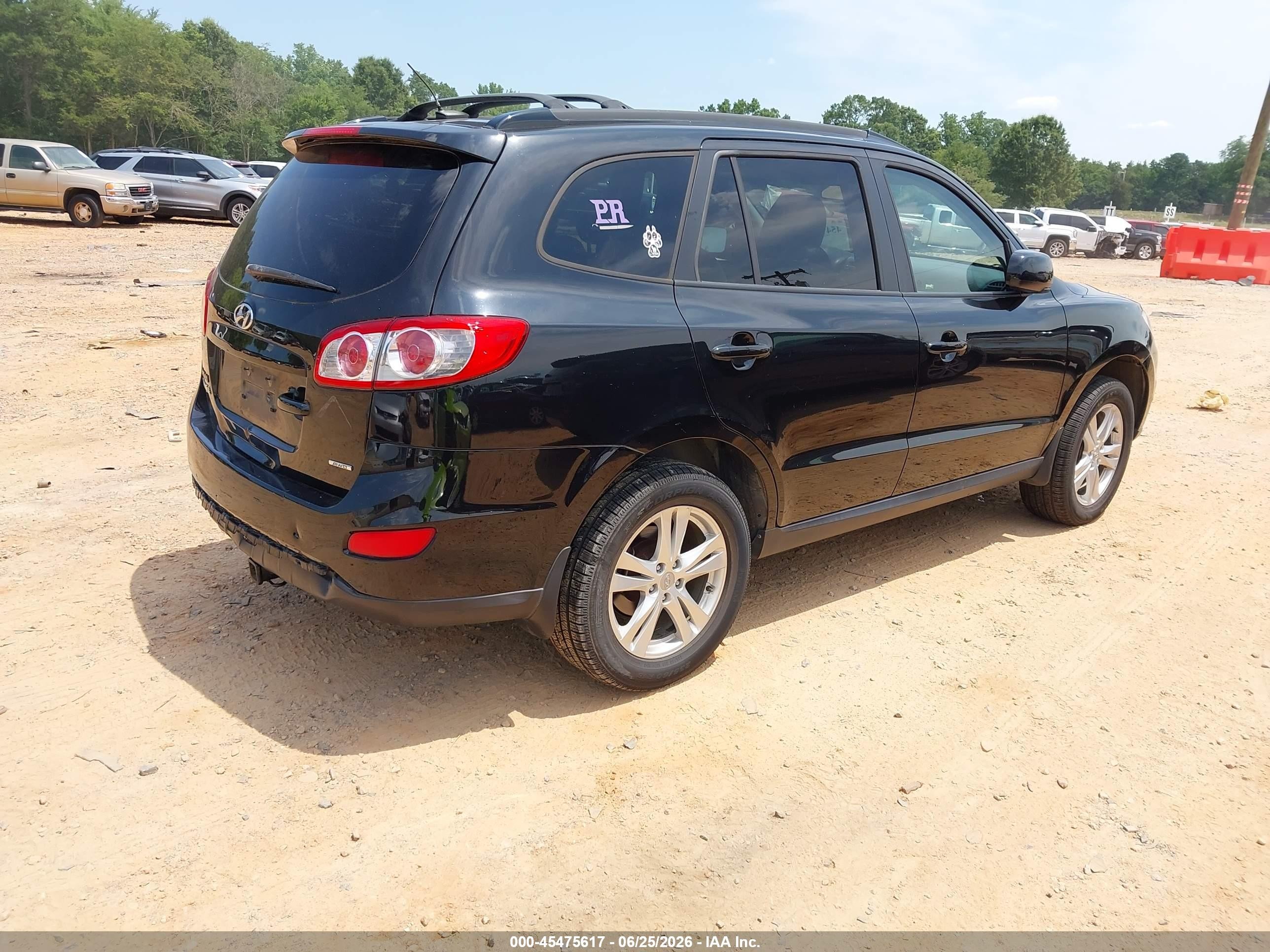 2012 Hyundai Santa Fe Se Black vin: 5XYZHDAGXCG125461