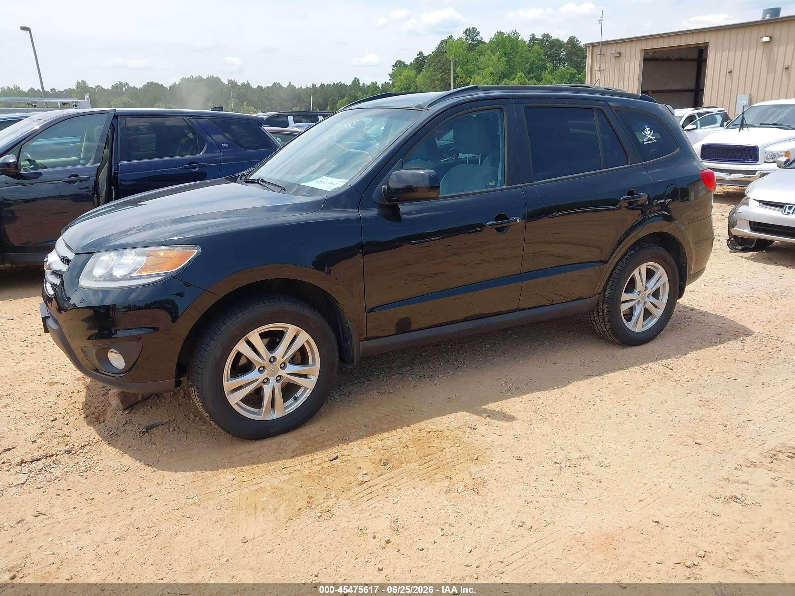 2012 Hyundai Santa Fe Se Black vin: 5XYZHDAGXCG125461