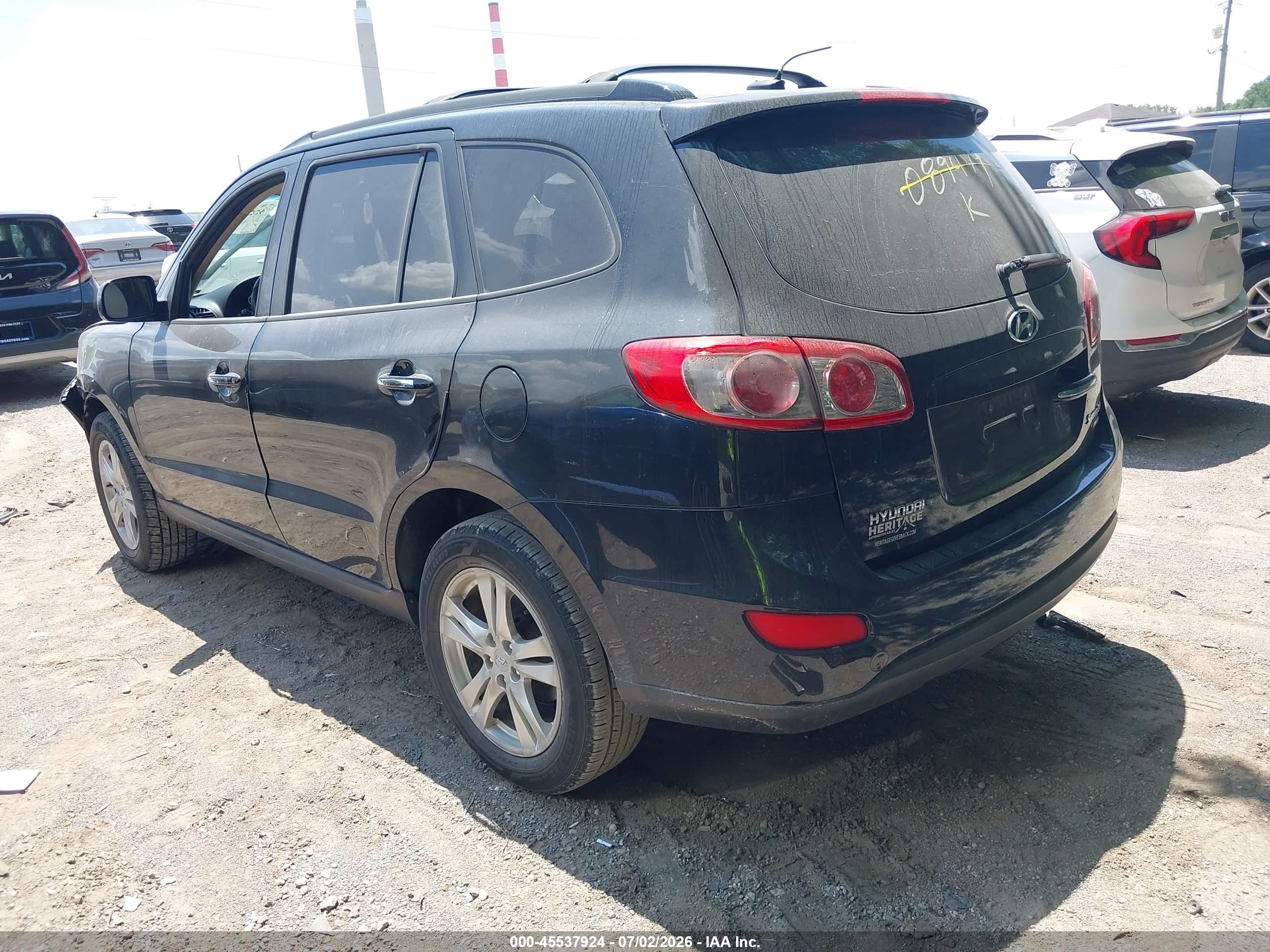 2011 Hyundai Santa Fe Limited Black vin: 5XYZK3AB3BG089479