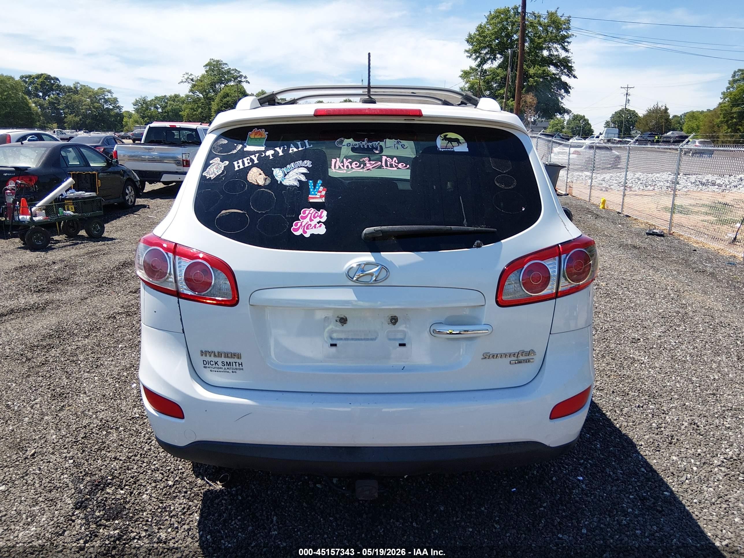 2011 Hyundai Santa Fe Limited White vin: 5XYZK3AB4BG047404