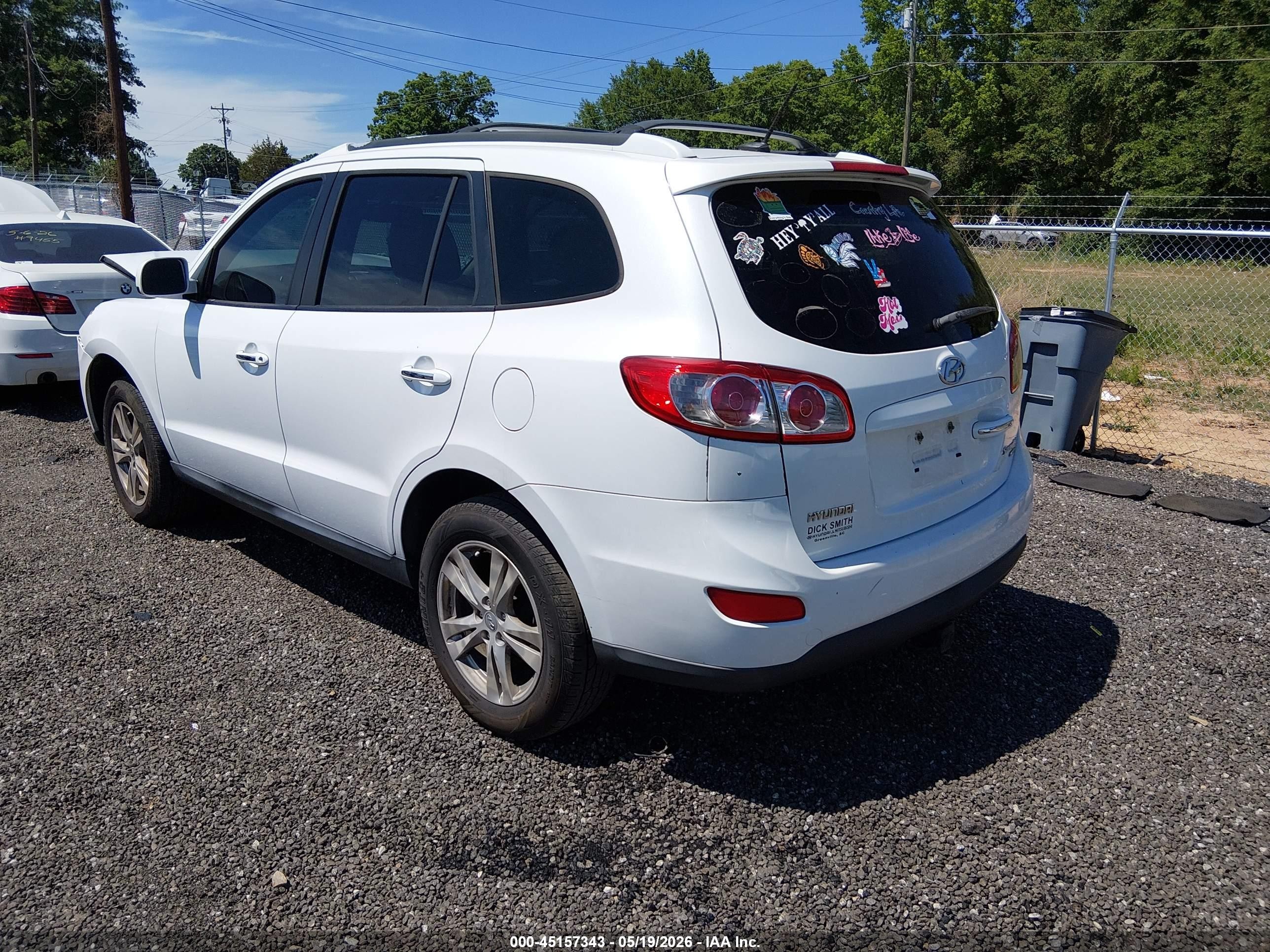 2011 Hyundai Santa Fe Limited White vin: 5XYZK3AB4BG047404