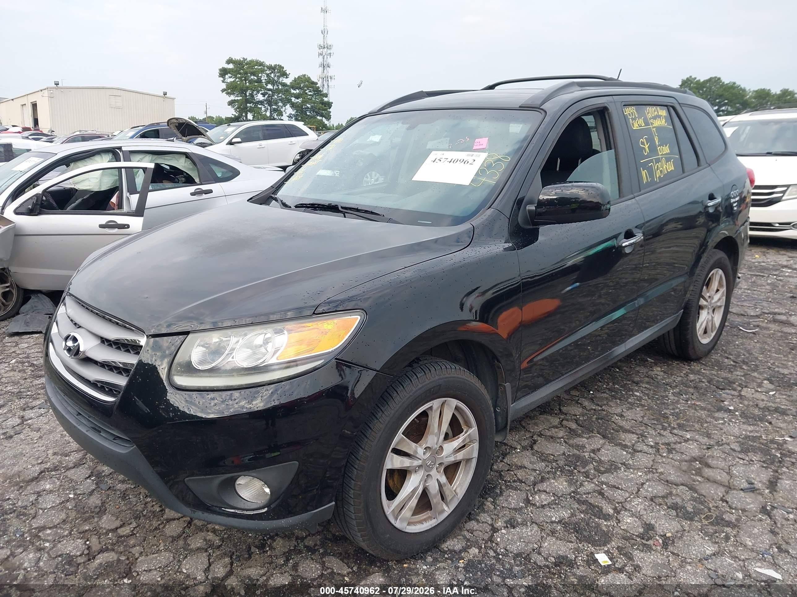 2012 Hyundai Santa Fe Limited Black vin: 5XYZK3AB6CG111900