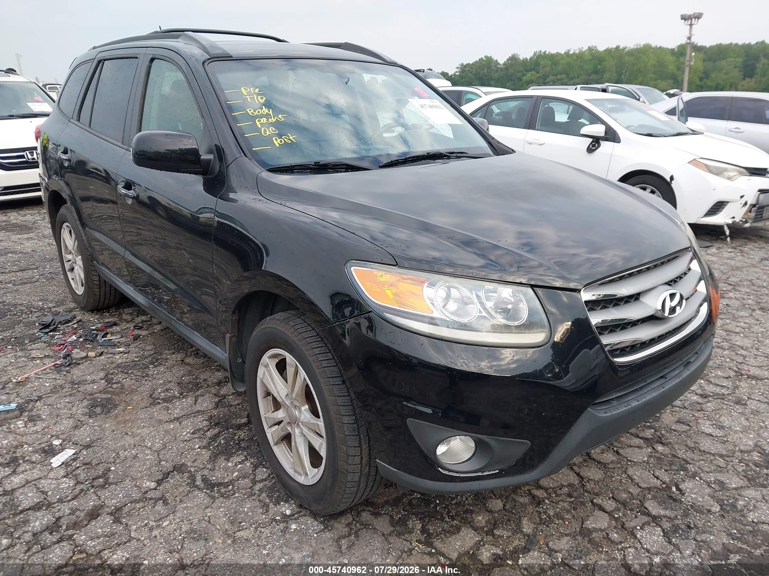 2012 Hyundai Santa Fe Limited Black vin: 5XYZK3AB6CG111900