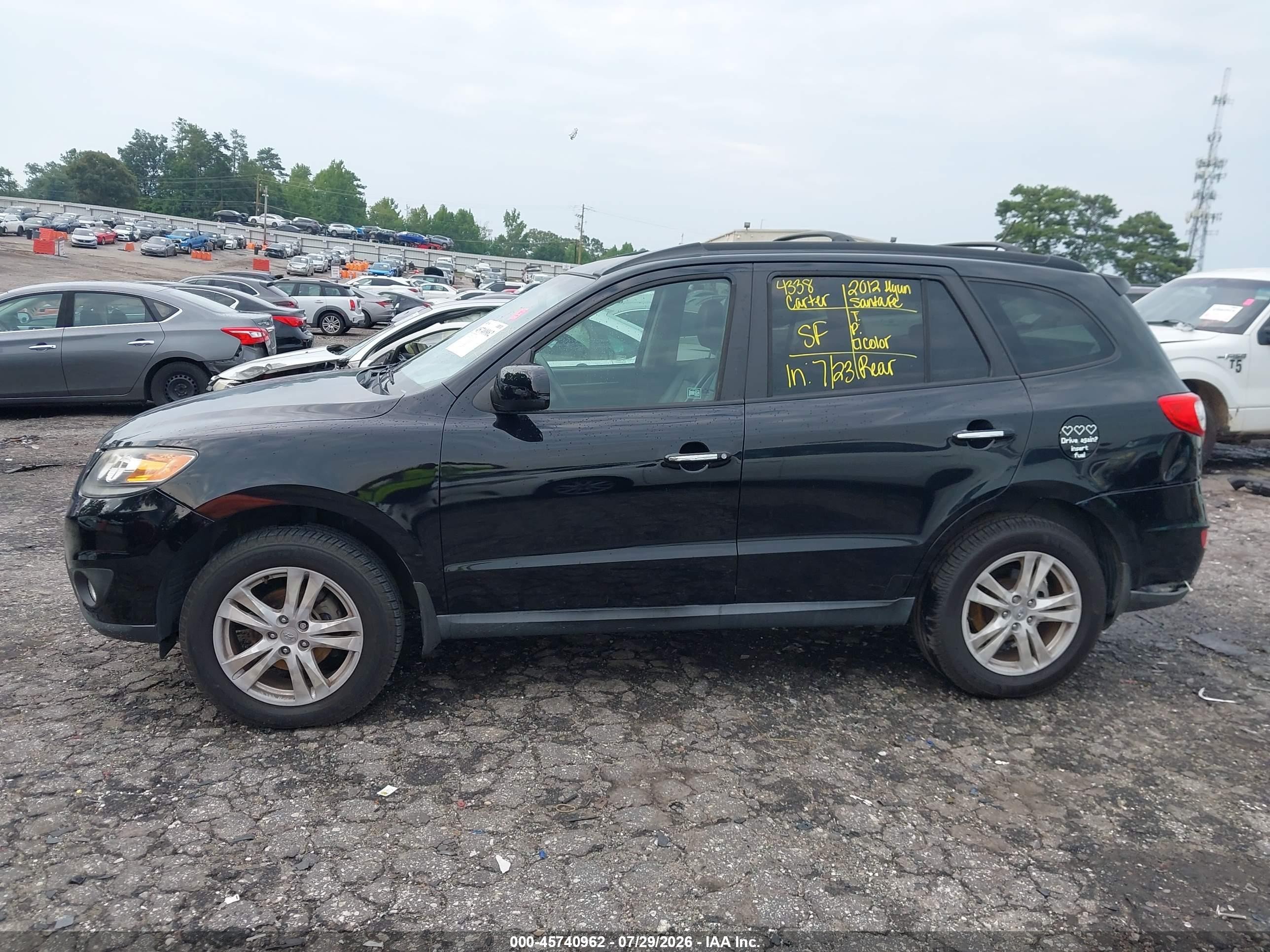 2012 Hyundai Santa Fe Limited Black vin: 5XYZK3AB6CG111900